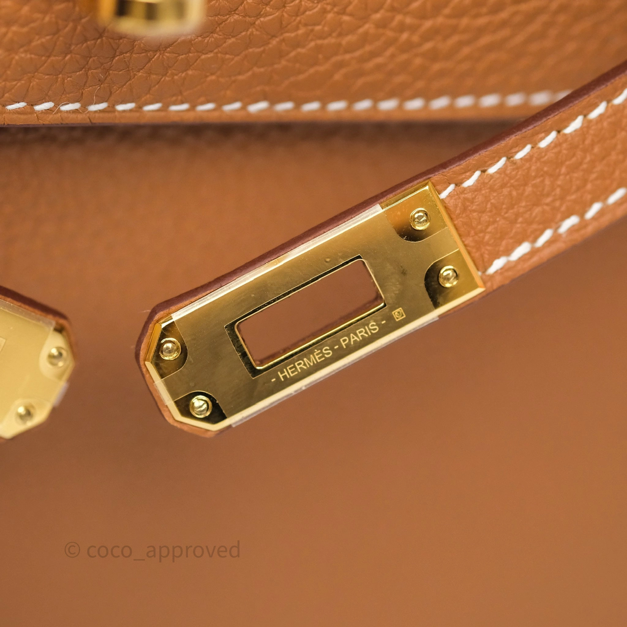 Herms Kelly Retourne 25 Gold Togo Gold Hardware