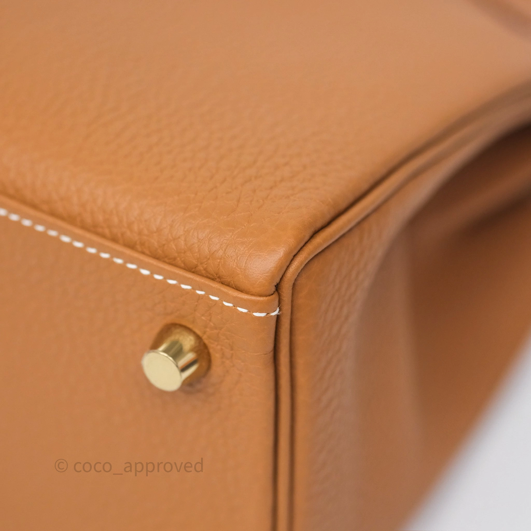 Herms Kelly Retourne 25 Gold Togo Gold Hardware