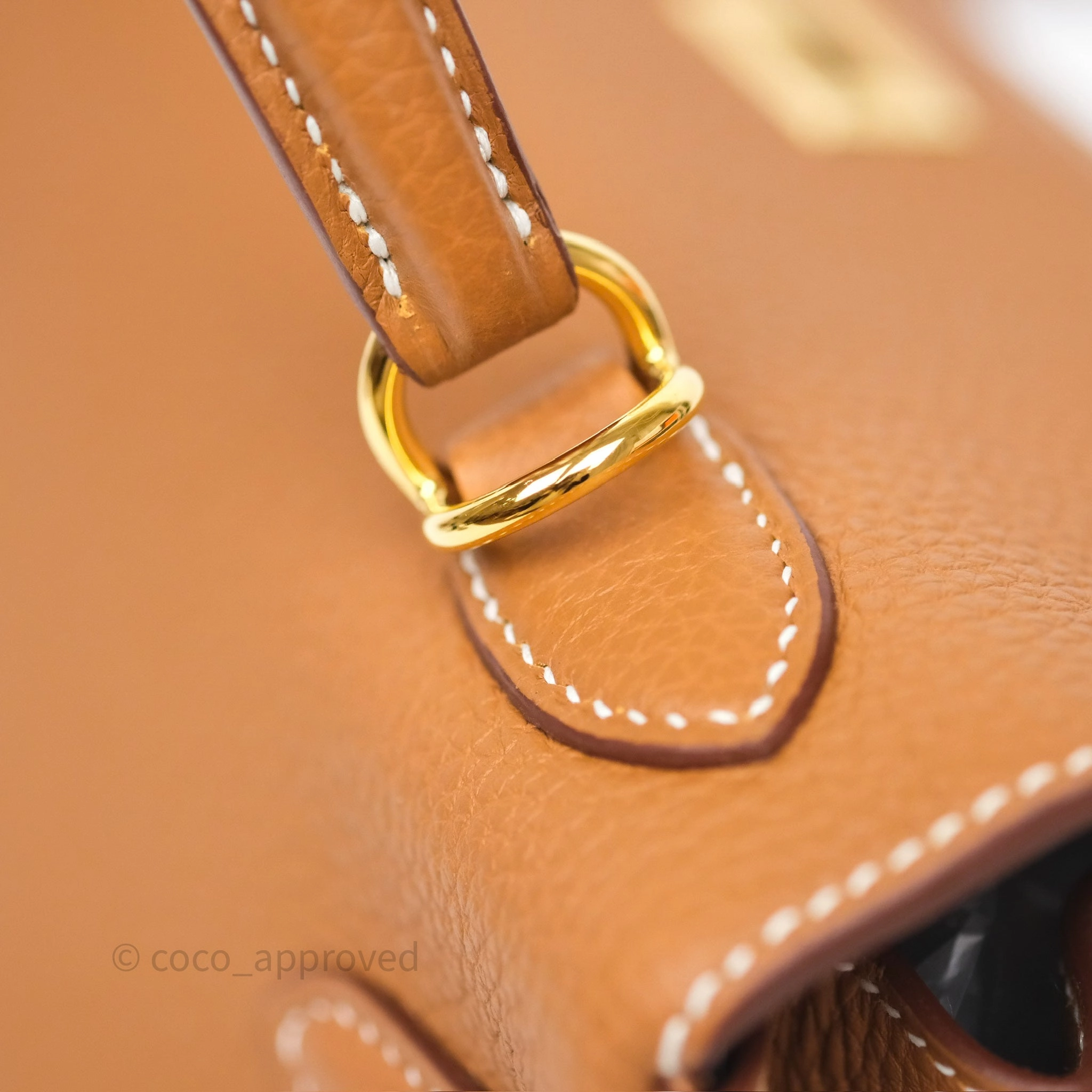 Herms Kelly Retourne 25 Gold Togo Gold Hardware