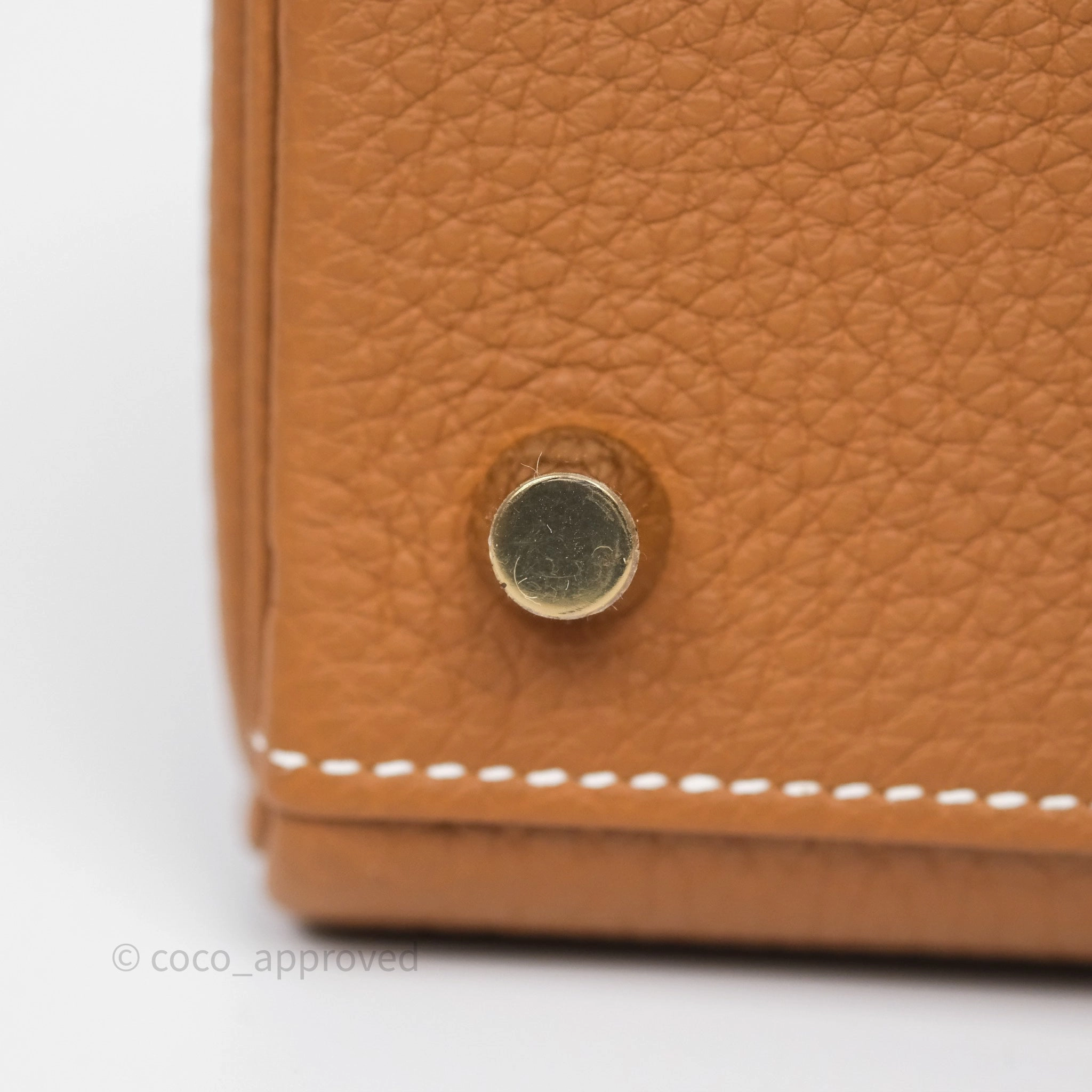 Herms Kelly Retourne 25 Gold Togo Gold Hardware