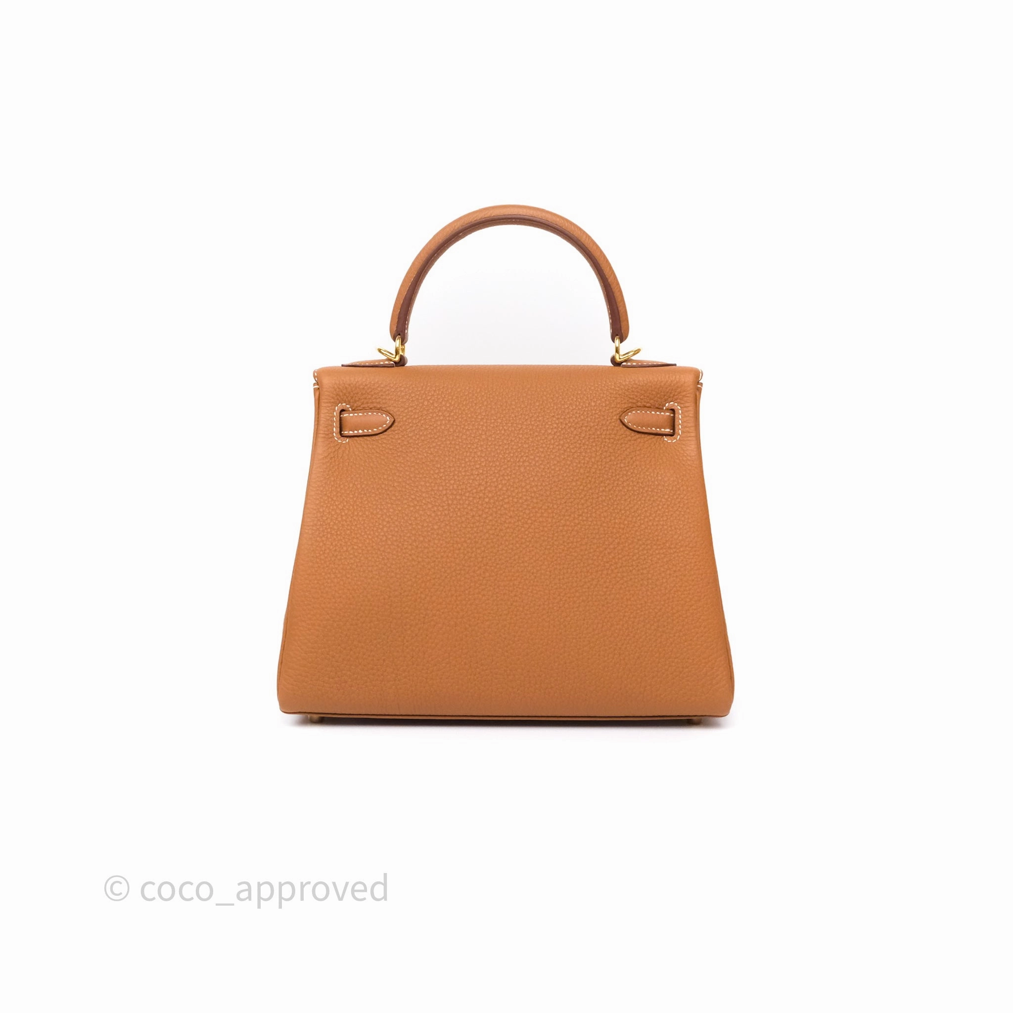 Herms Kelly Retourne 25 Gold Togo Gold Hardware