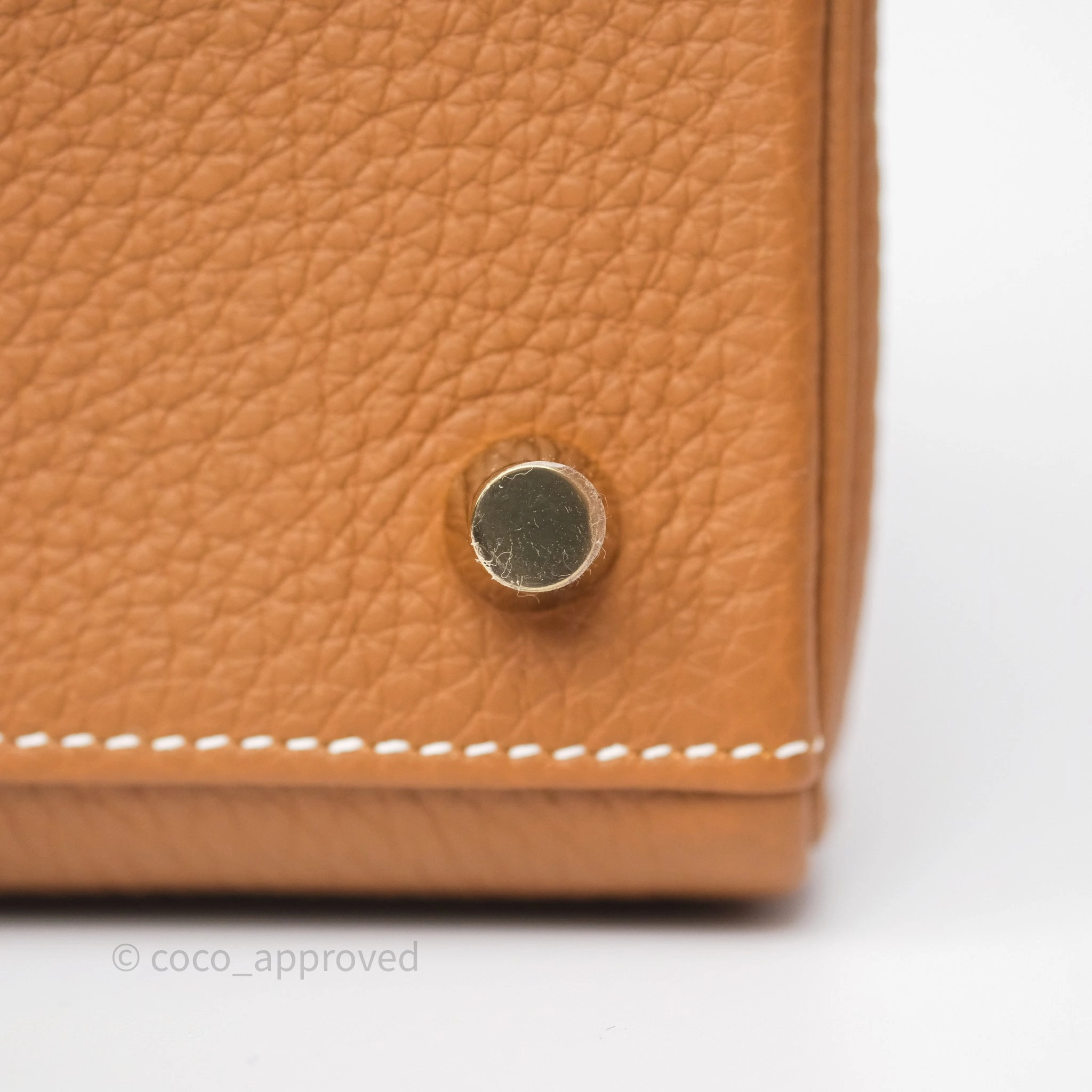 Herms Kelly Retourne 25 Gold Togo Gold Hardware