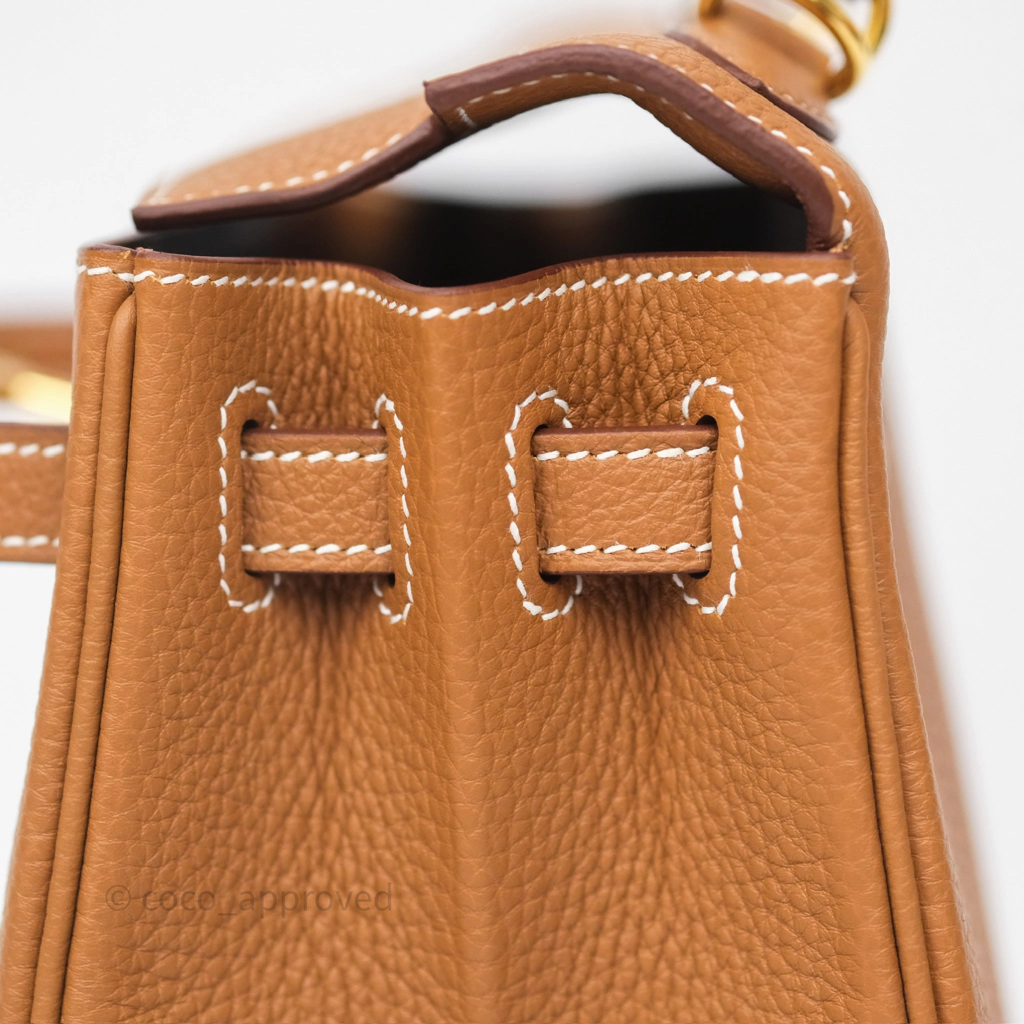 Herms Kelly Retourne 25 Gold Togo Gold Hardware