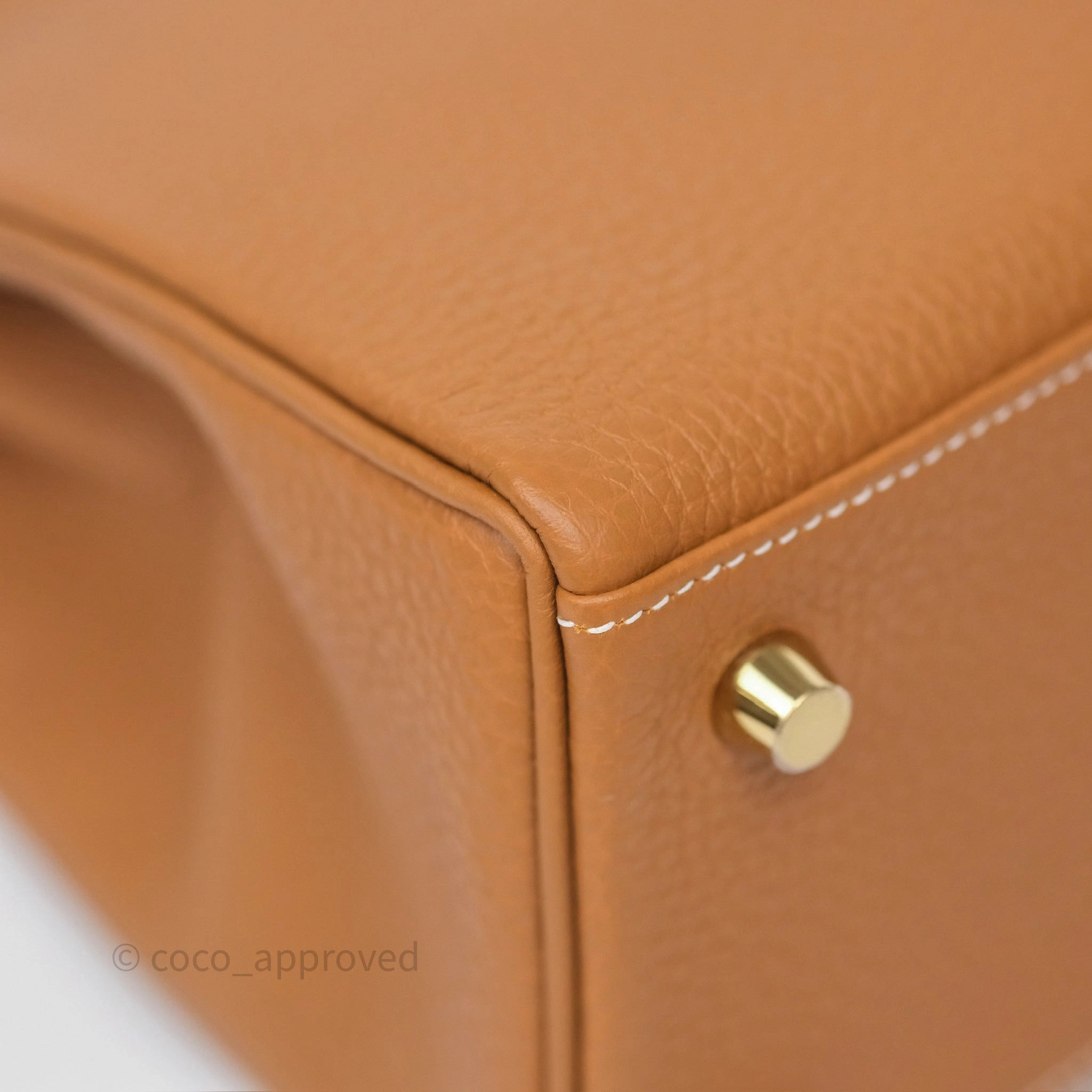 Herms Kelly Retourne 25 Gold Togo Gold Hardware