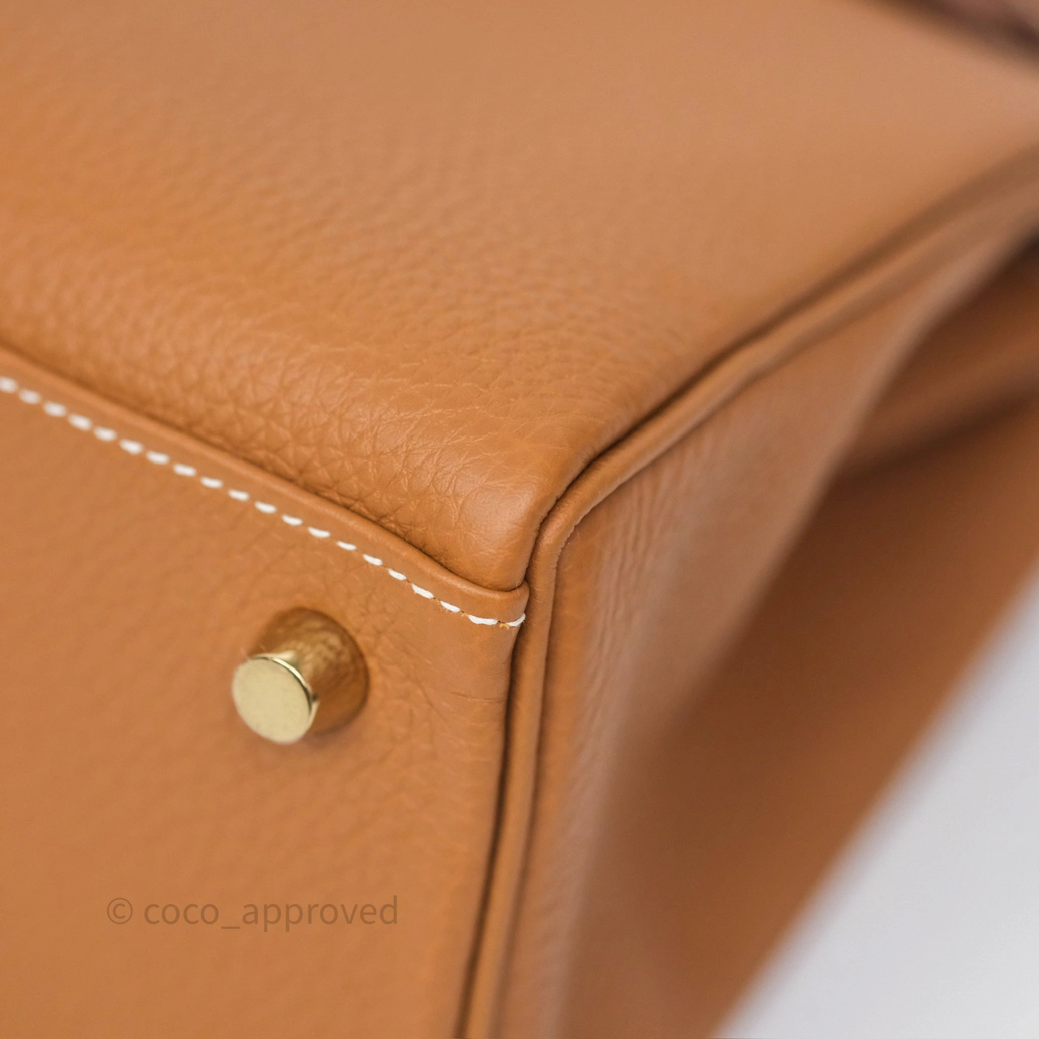 Herms Kelly Retourne 25 Gold Togo Gold Hardware
