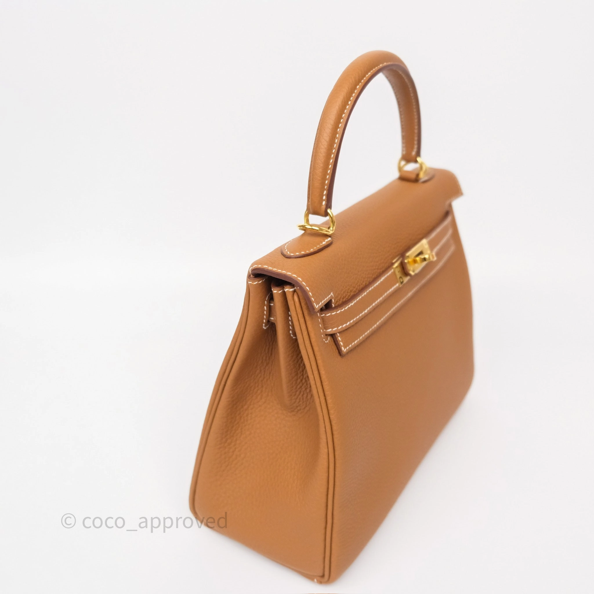 Herms Kelly Retourne 25 Gold Togo Gold Hardware