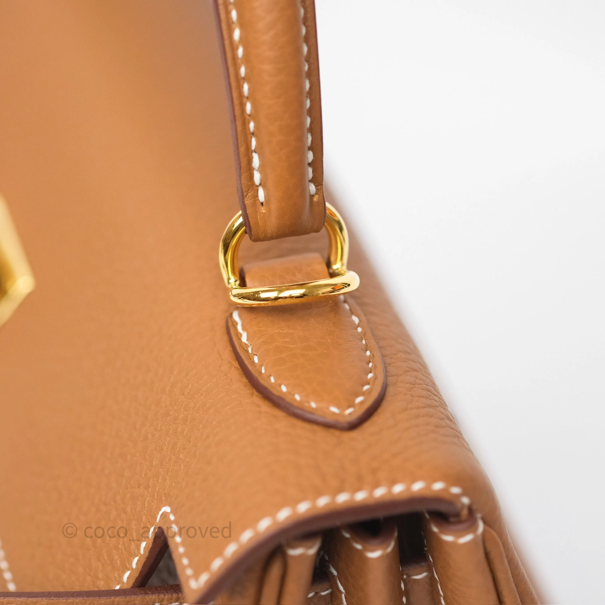 Herms Kelly Retourne 25 Gold Togo Gold Hardware