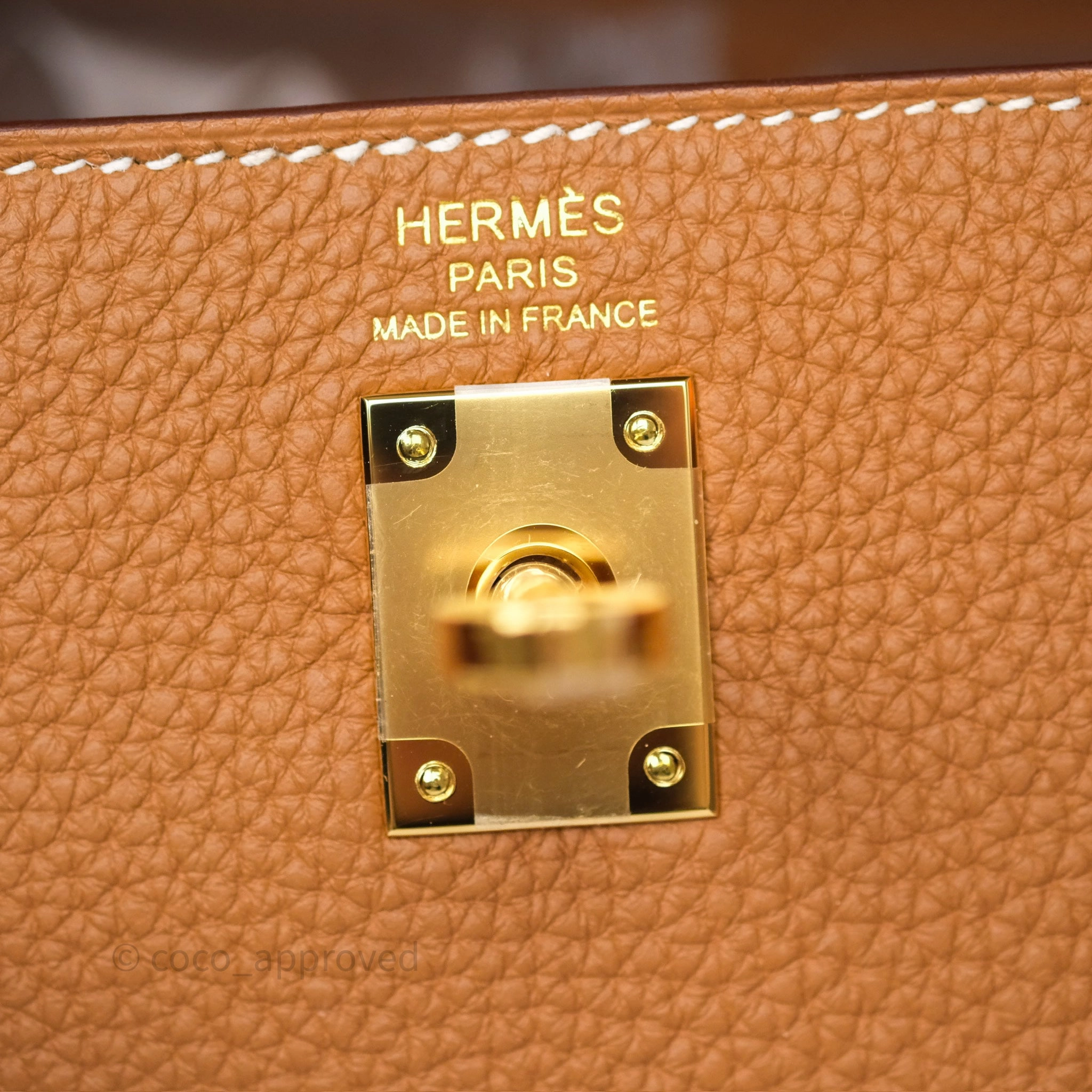 Herms Kelly Retourne 25 Gold Togo Gold Hardware