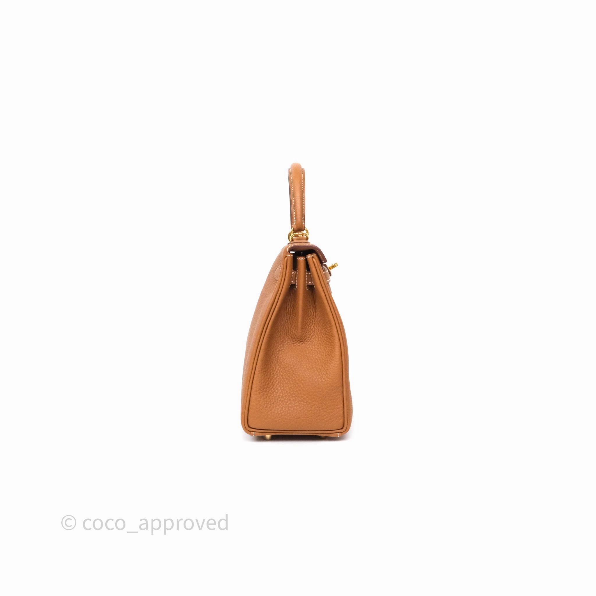 Herms Kelly Retourne 25 Gold Togo Gold Hardware