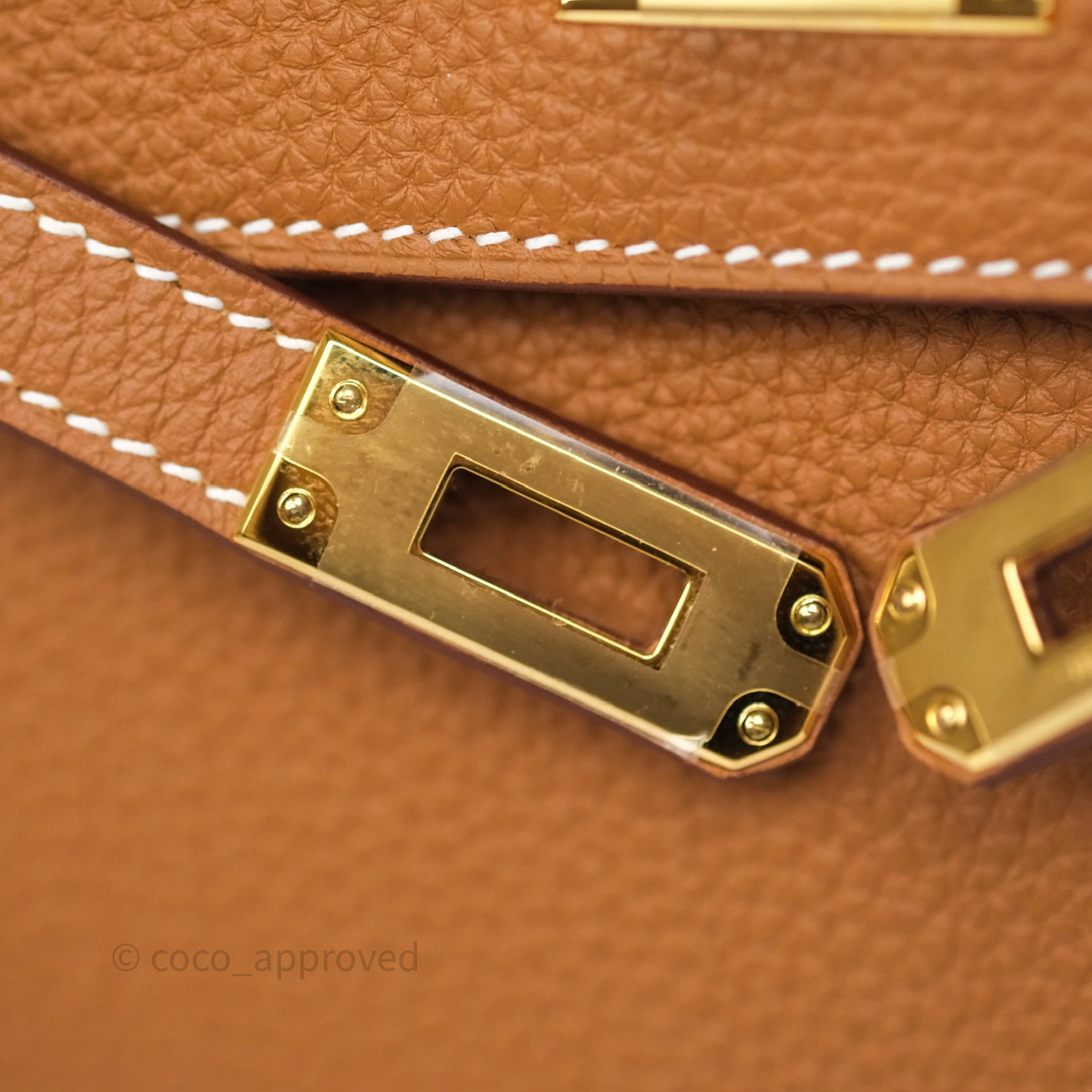 Herms Kelly Retourne 25 Gold Togo Gold Hardware