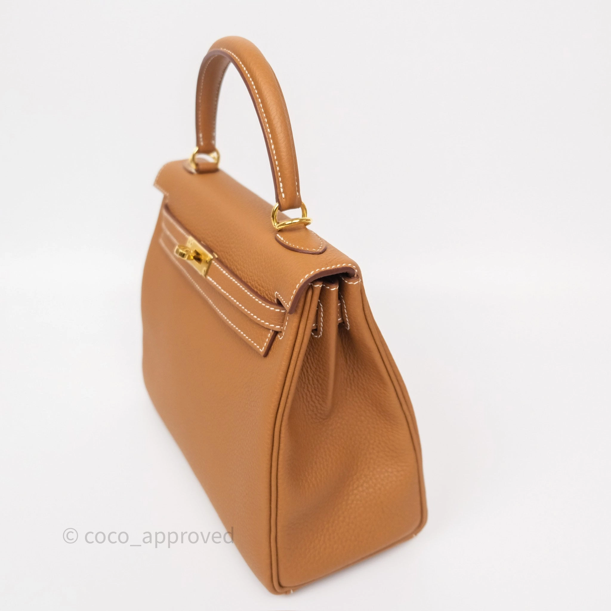 Herms Kelly Retourne 25 Gold Togo Gold Hardware