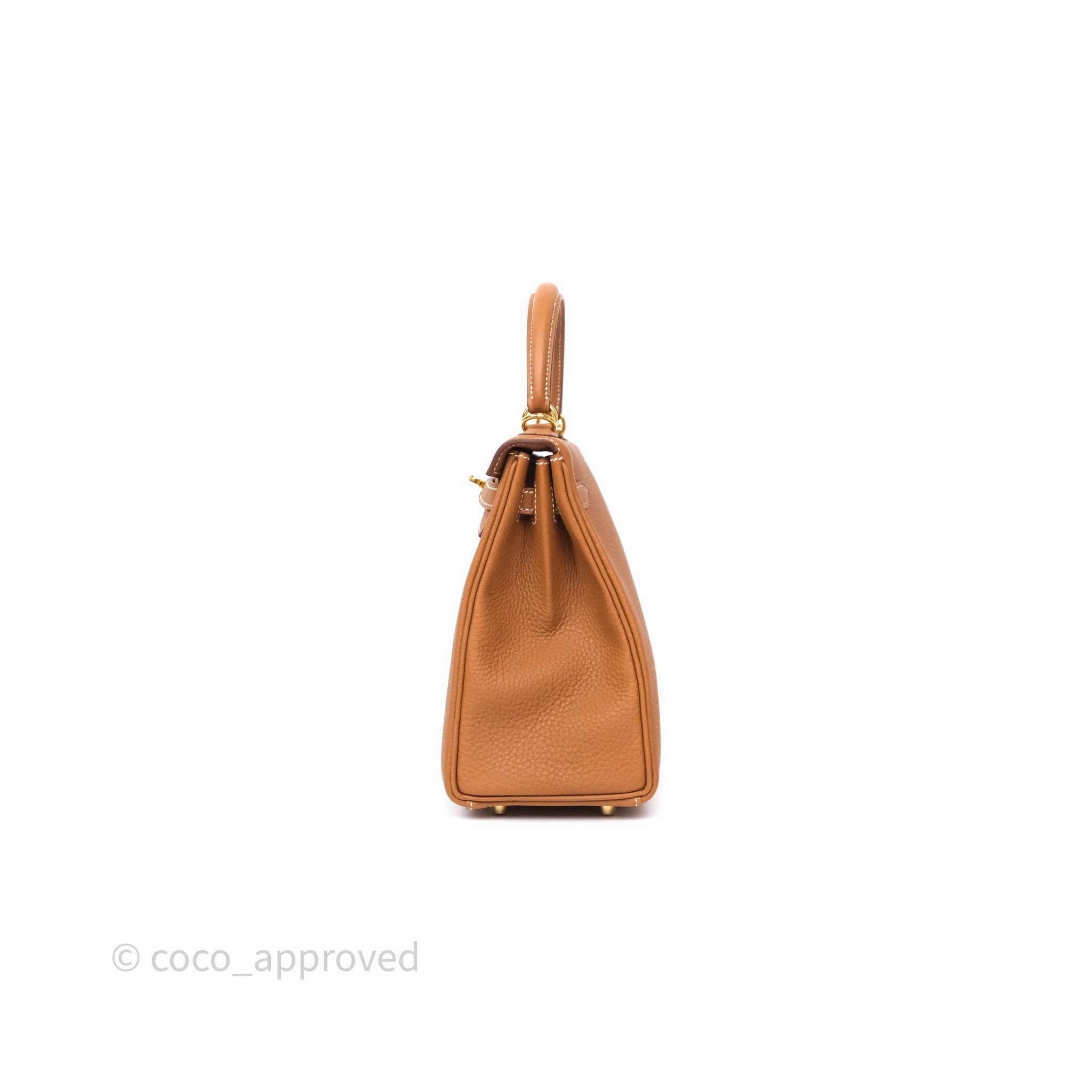 Herms Kelly Retourne 25 Gold Togo Gold Hardware