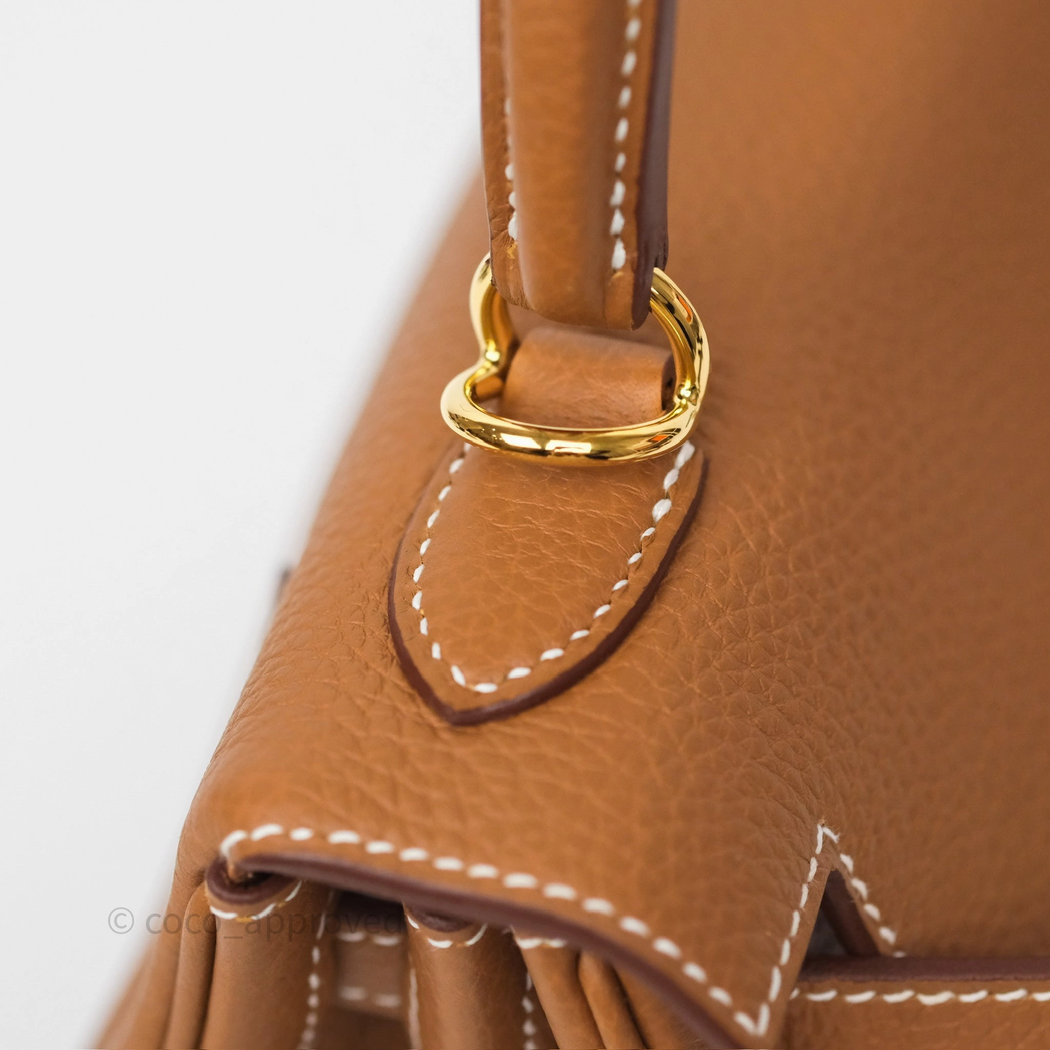 Herms Kelly Retourne 25 Gold Togo Gold Hardware
