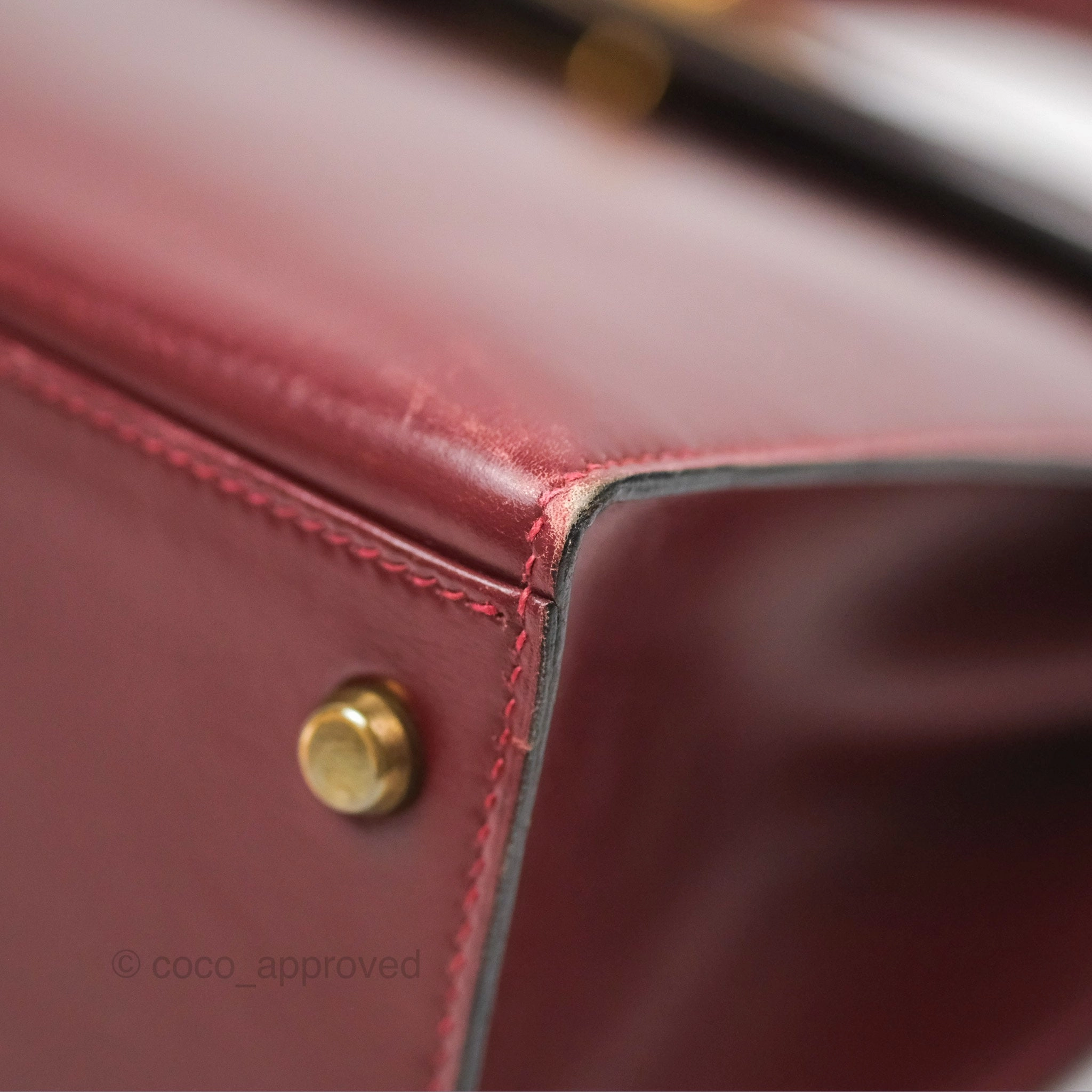 Herms Kelly Sellier 28 Box Rouge Gold Hardware