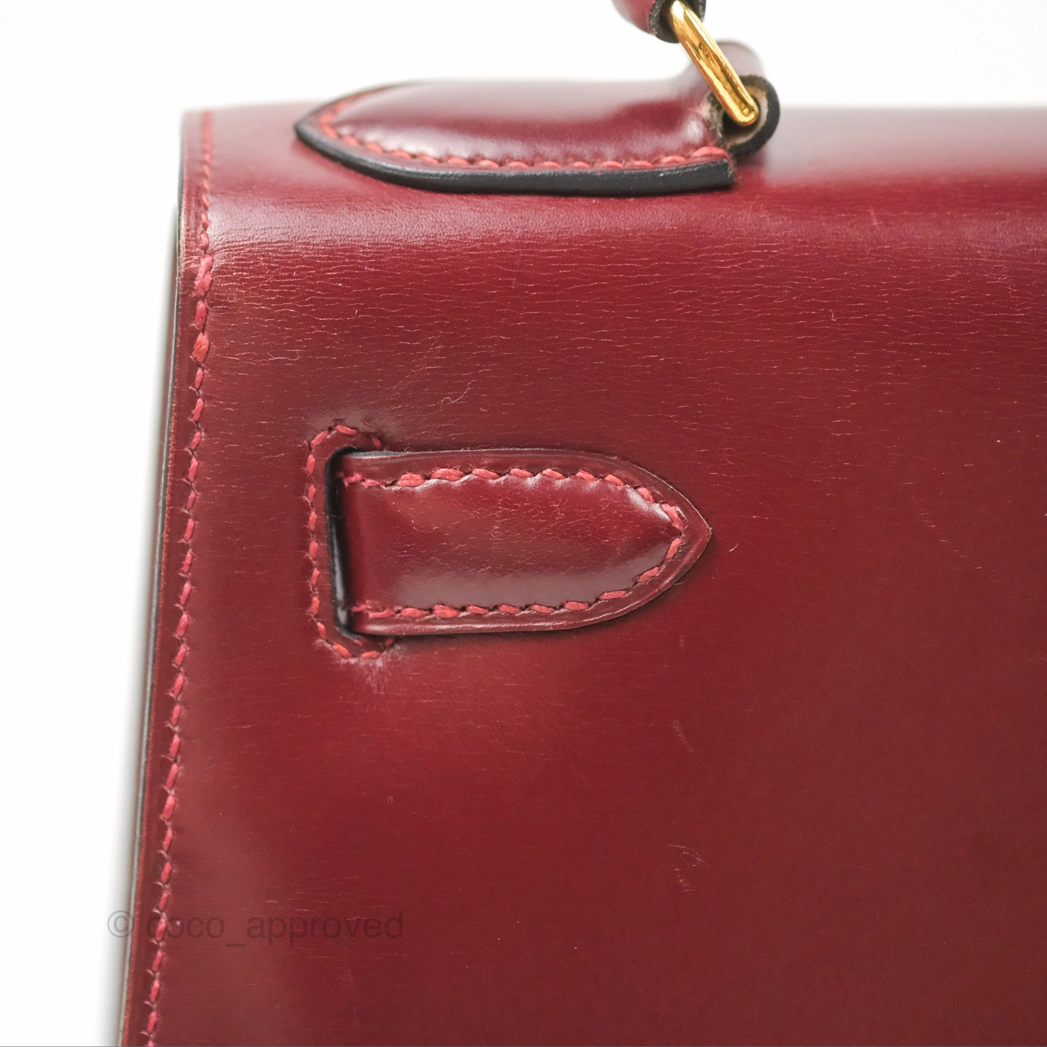 Herms Kelly Sellier 28 Box Rouge Gold Hardware
