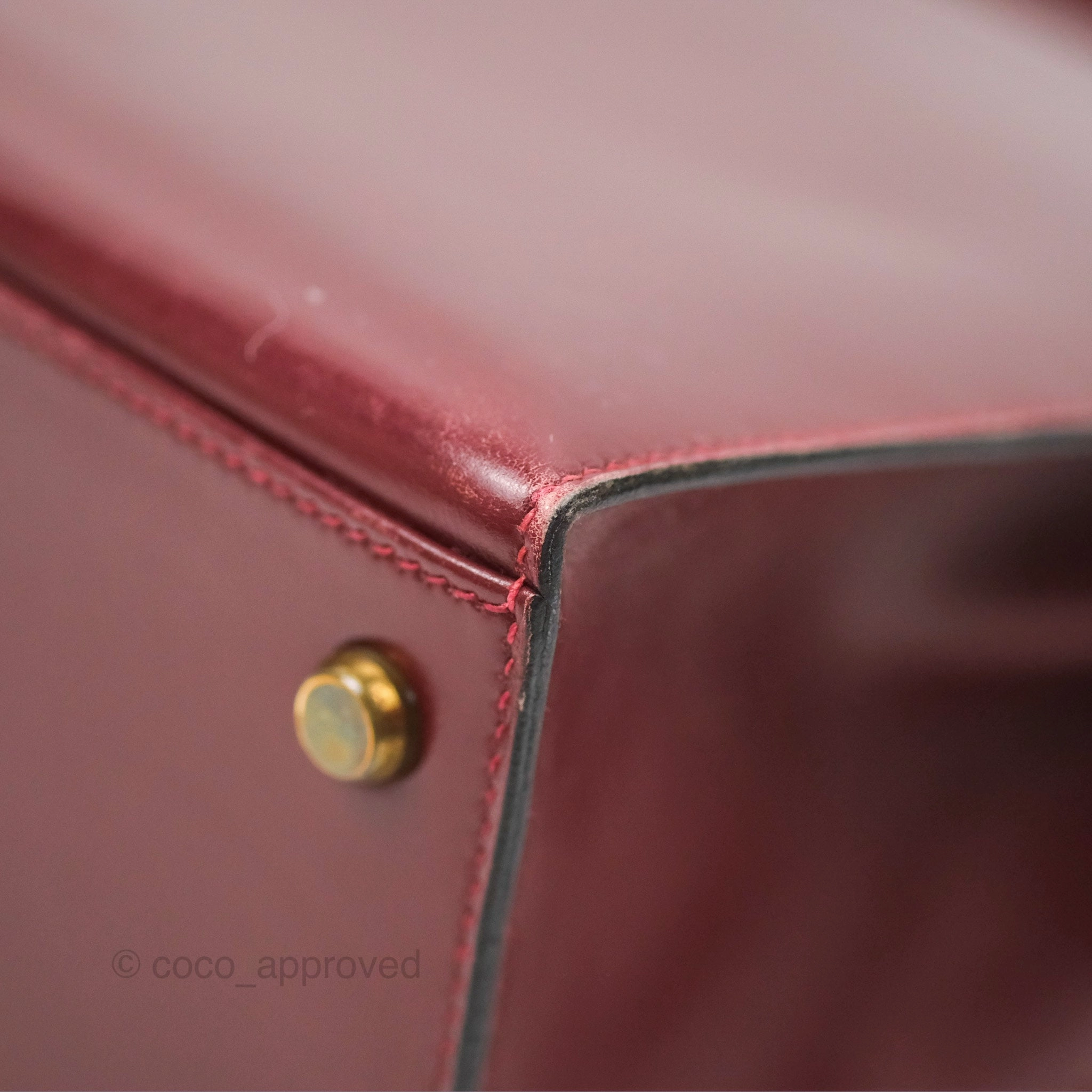 Herms Kelly Sellier 28 Box Rouge Gold Hardware