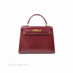 Herms Kelly Sellier 28 Box Rouge Gold Hardware
