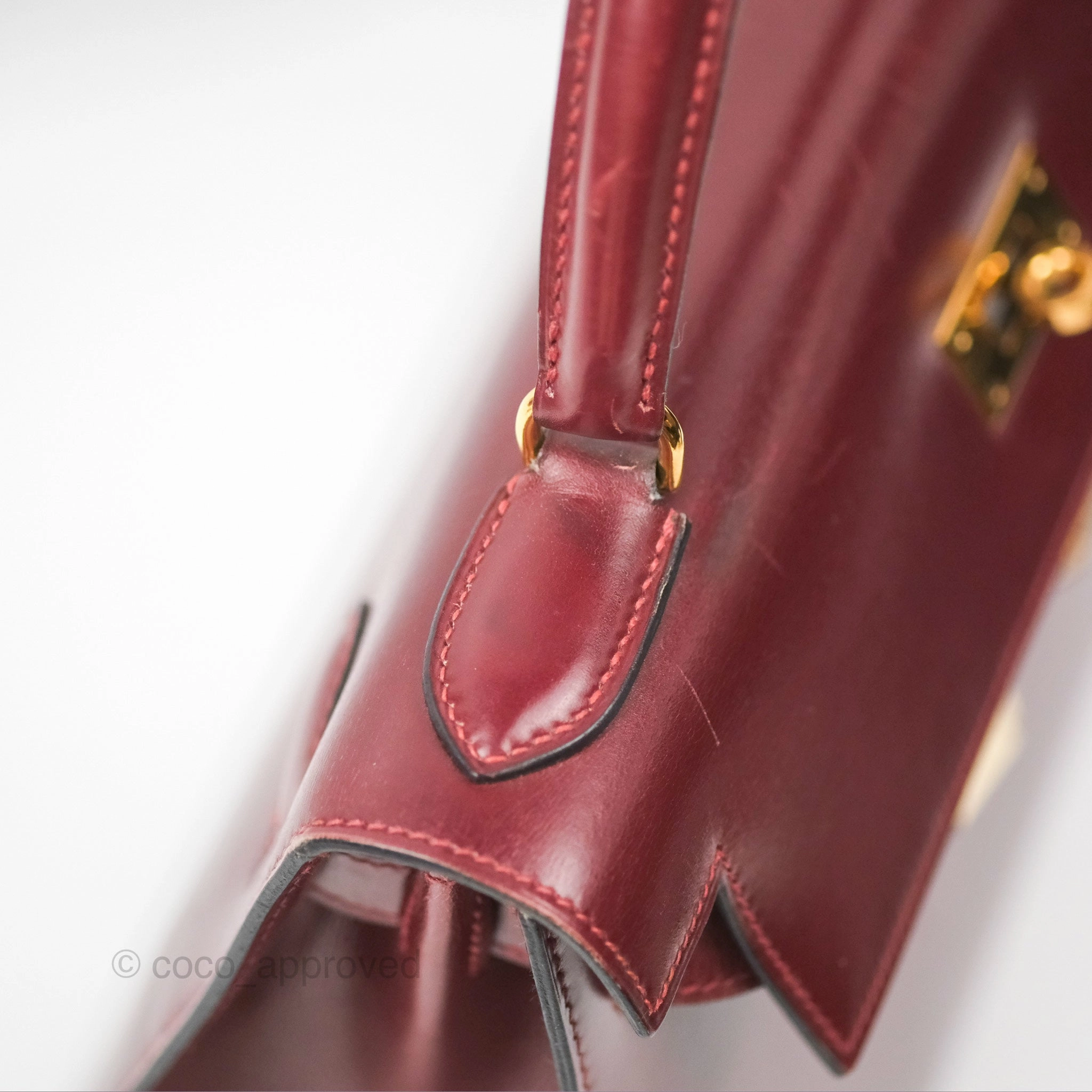 Herms Kelly Sellier 28 Box Rouge Gold Hardware