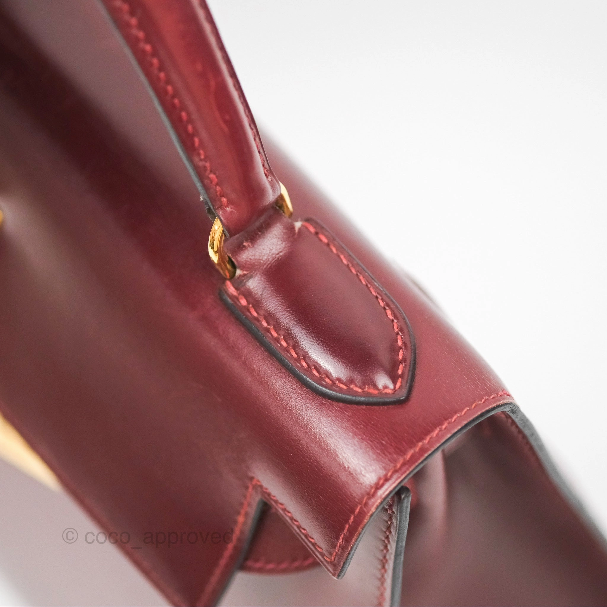 Herms Kelly Sellier 28 Box Rouge Gold Hardware
