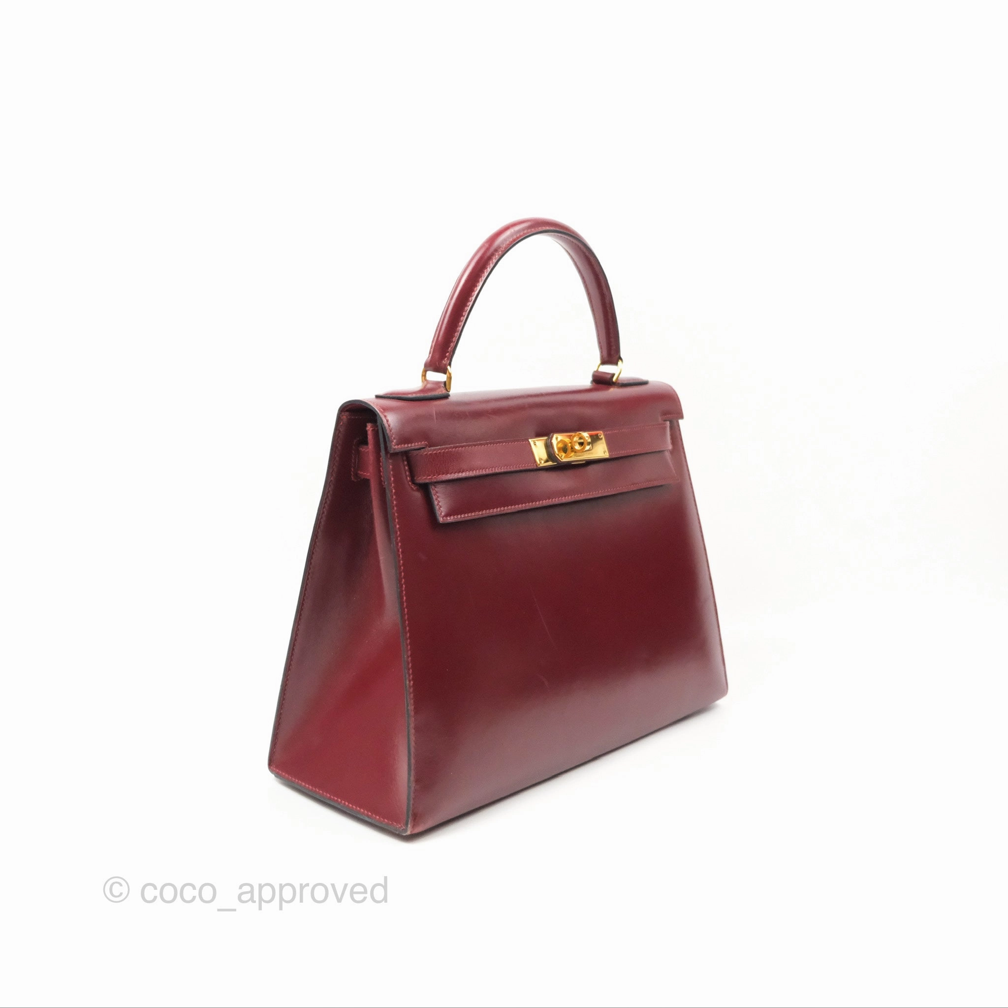 Herms Kelly Sellier 28 Box Rouge Gold Hardware