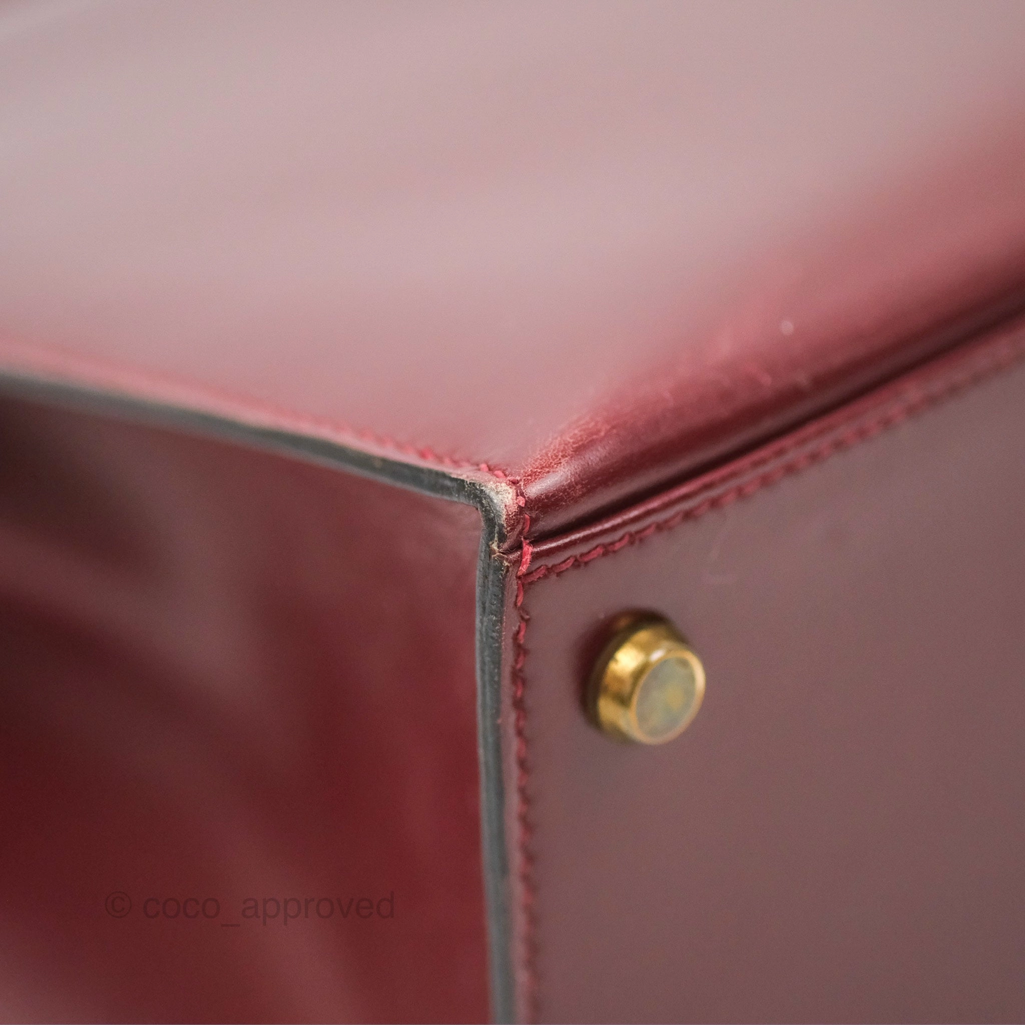 Herms Kelly Sellier 28 Box Rouge Gold Hardware