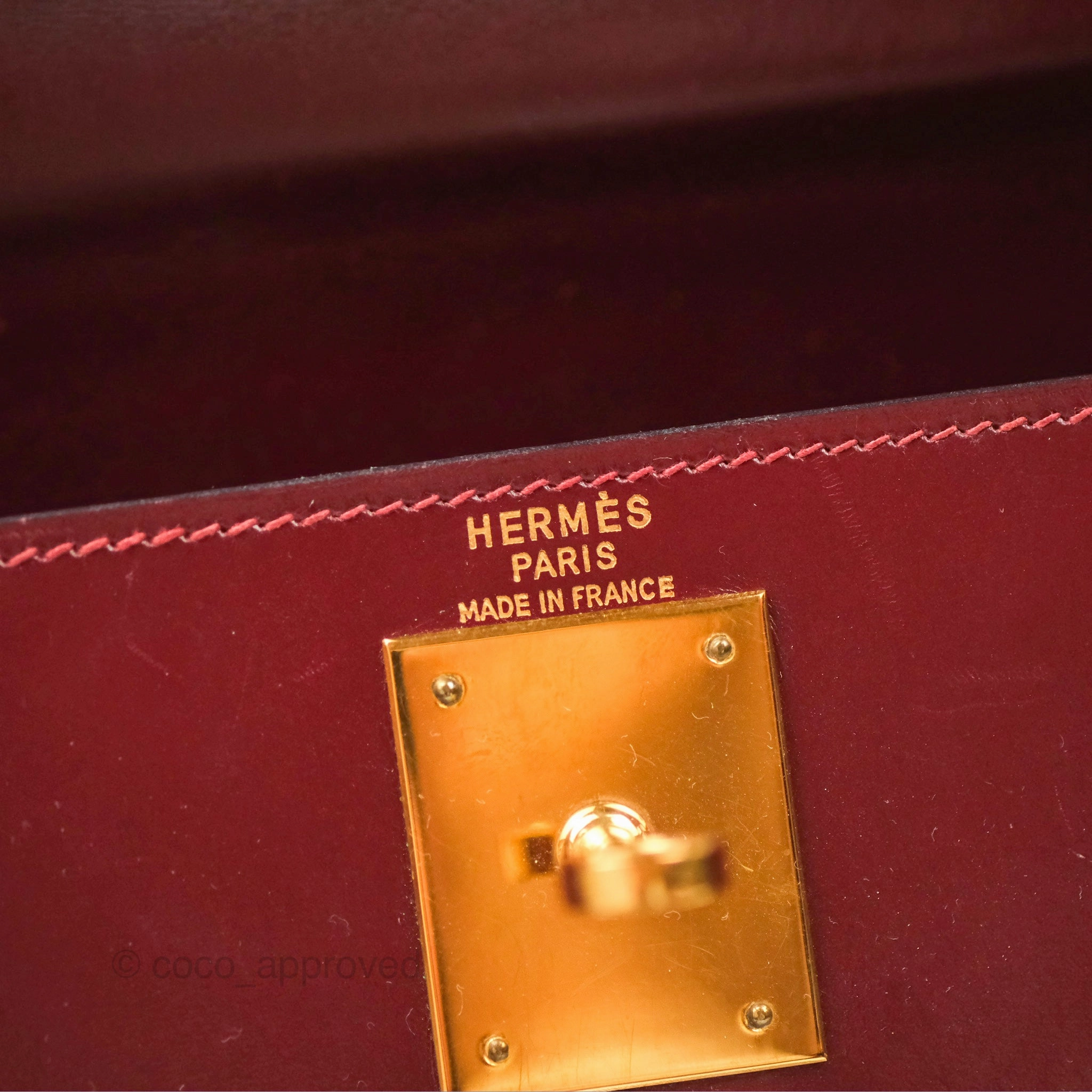 Herms Kelly Sellier 28 Box Rouge Gold Hardware