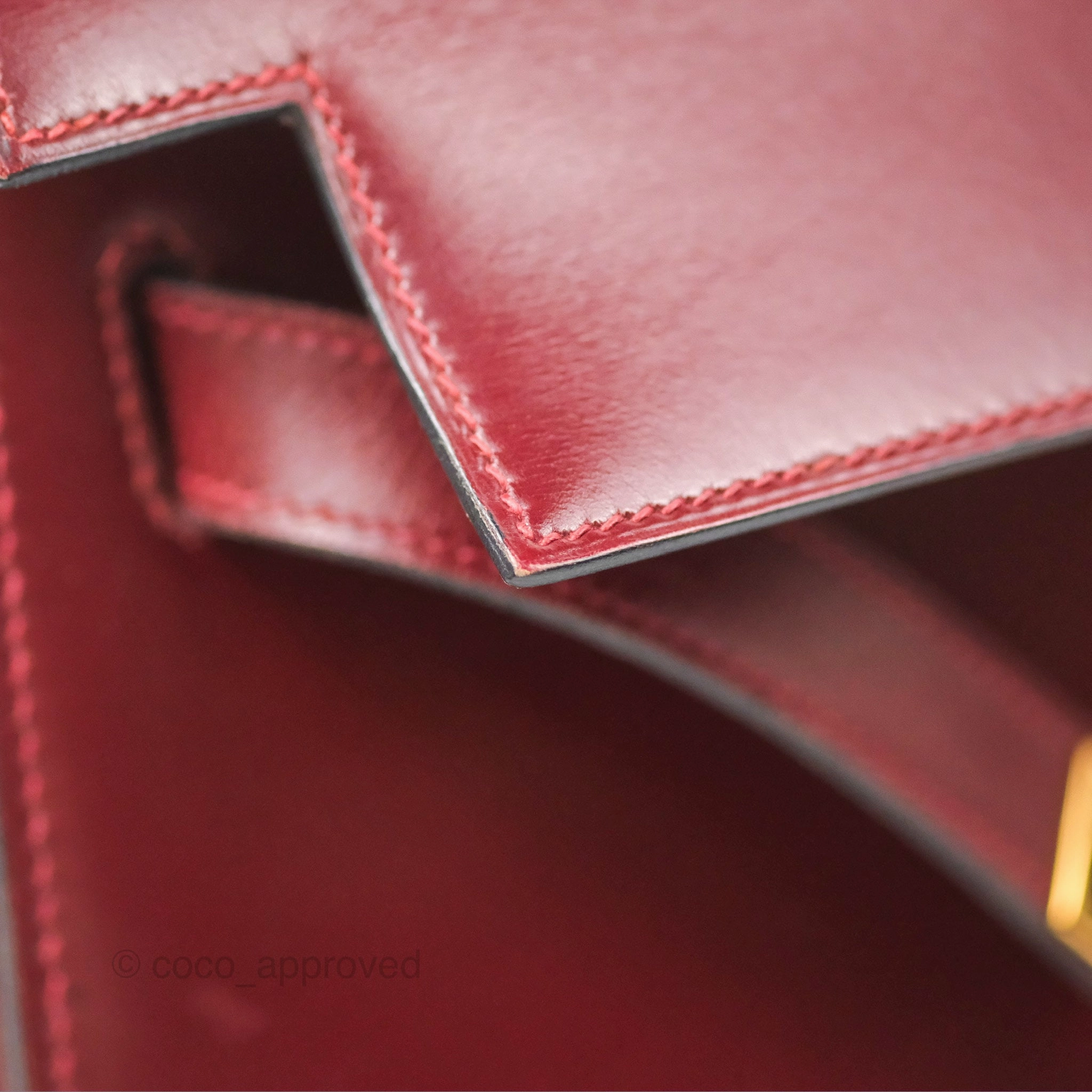Herms Kelly Sellier 28 Box Rouge Gold Hardware