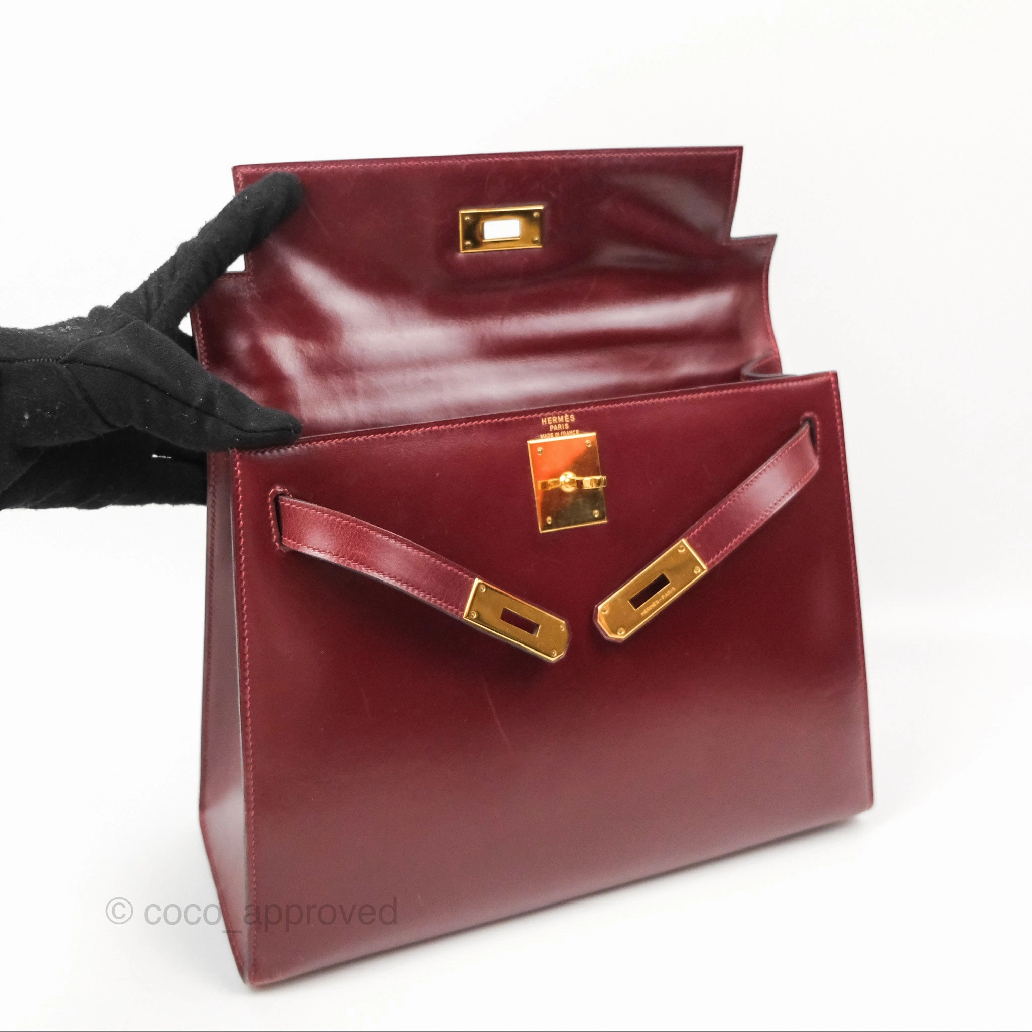 Herms Kelly Sellier 28 Box Rouge Gold Hardware