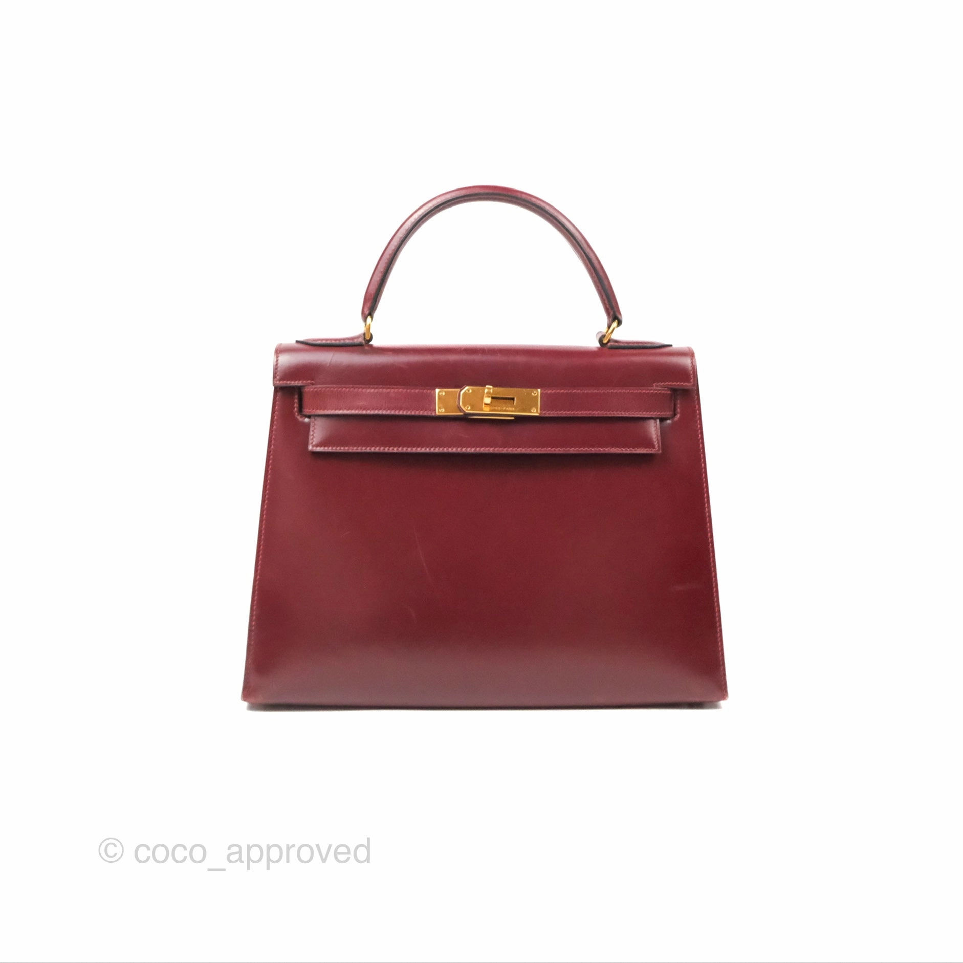 Herms Kelly Sellier 28 Box Rouge Gold Hardware