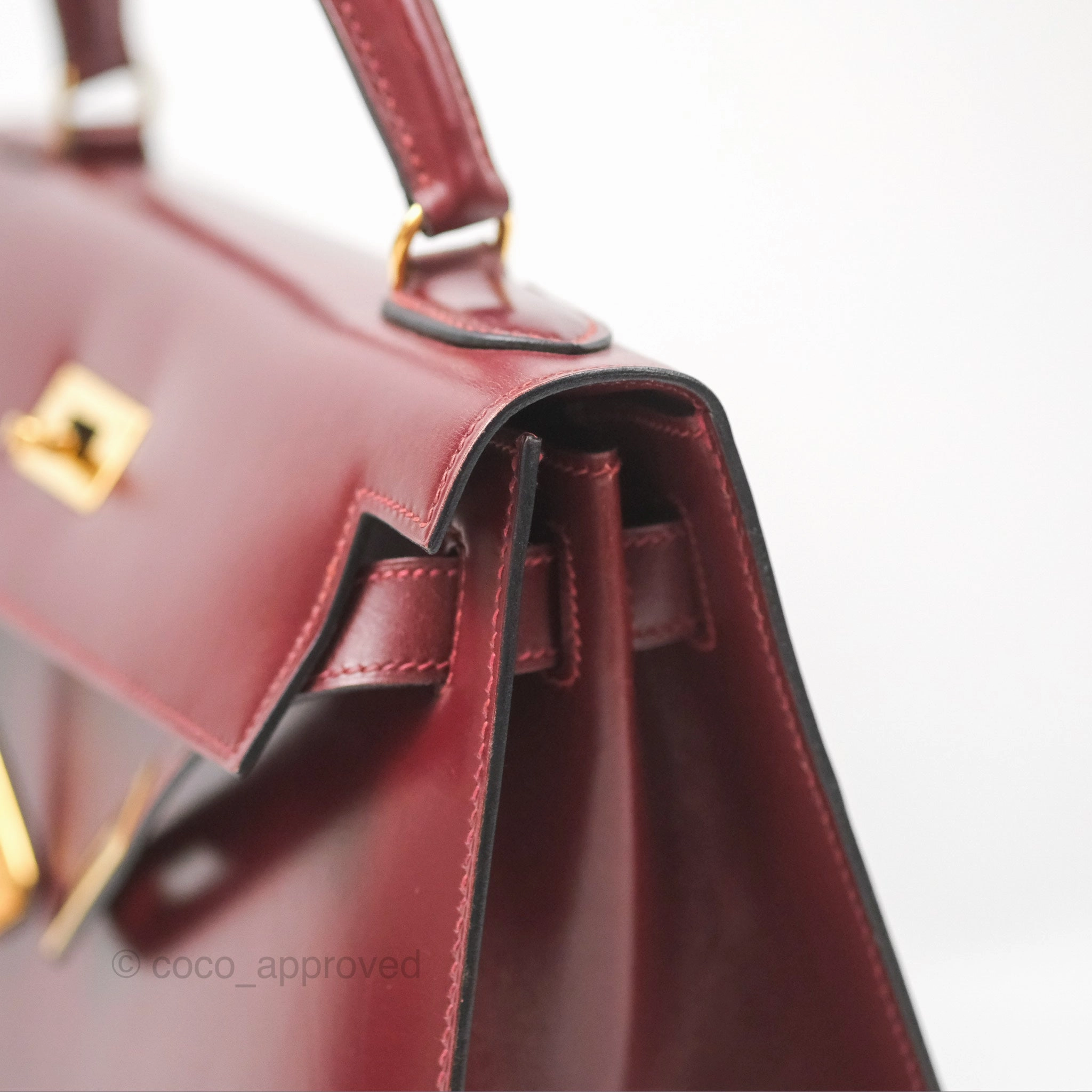 Herms Kelly Sellier 28 Box Rouge Gold Hardware