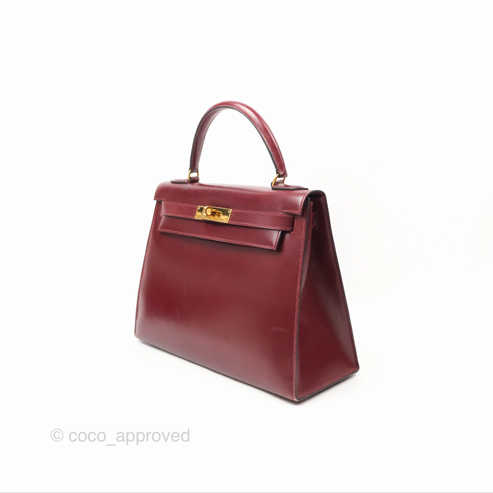 Herms Kelly Sellier 28 Box Rouge Gold Hardware