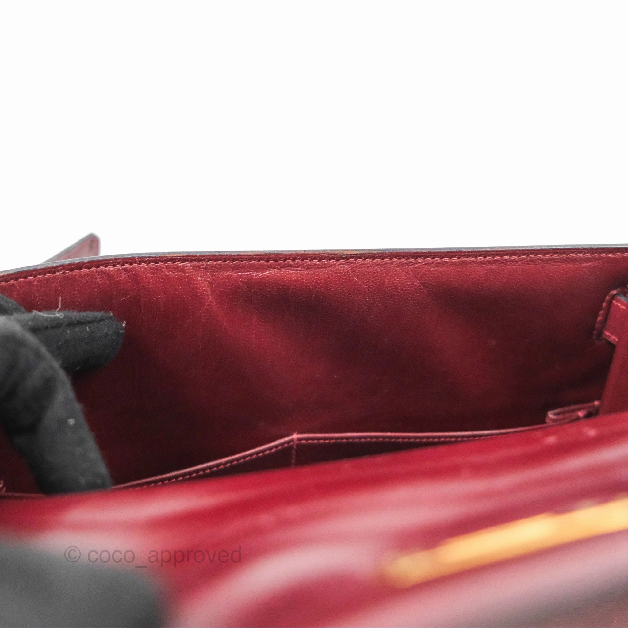 Herms Kelly Sellier 28 Box Rouge Gold Hardware