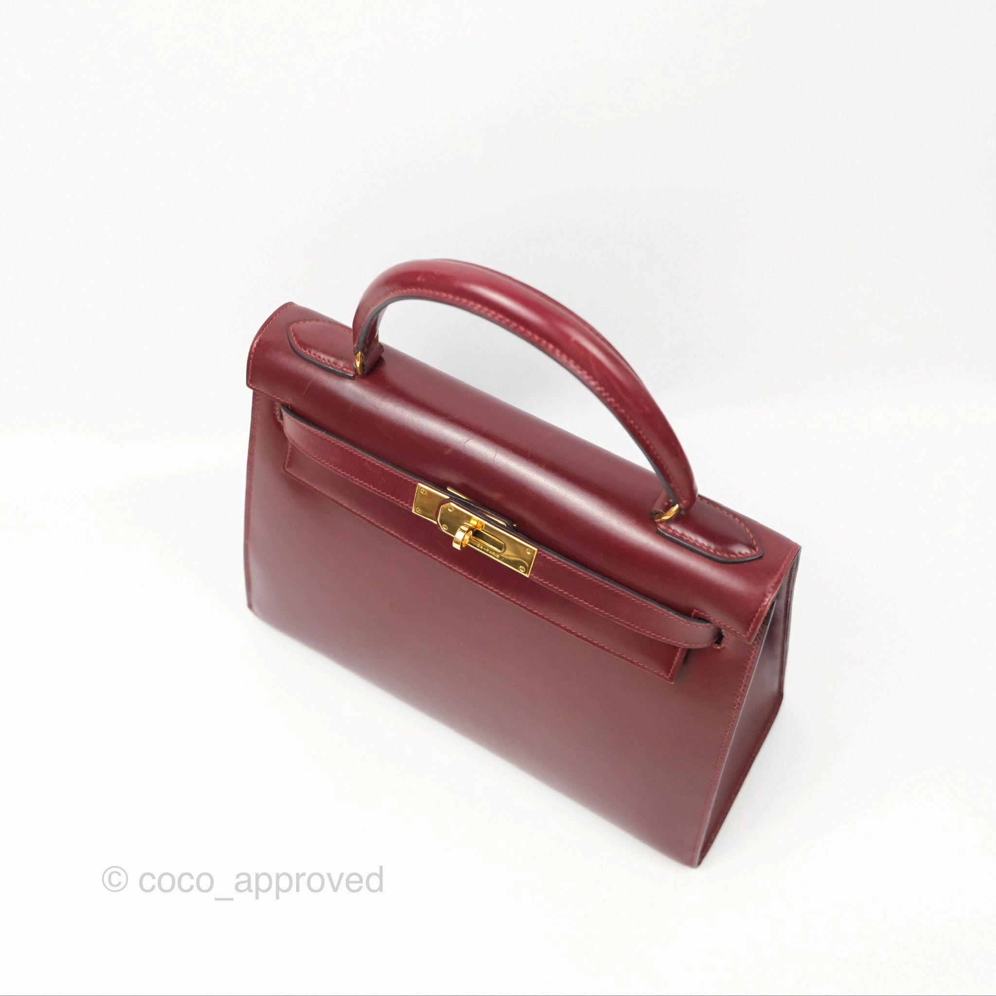 Herms Kelly Sellier 28 Box Rouge Gold Hardware