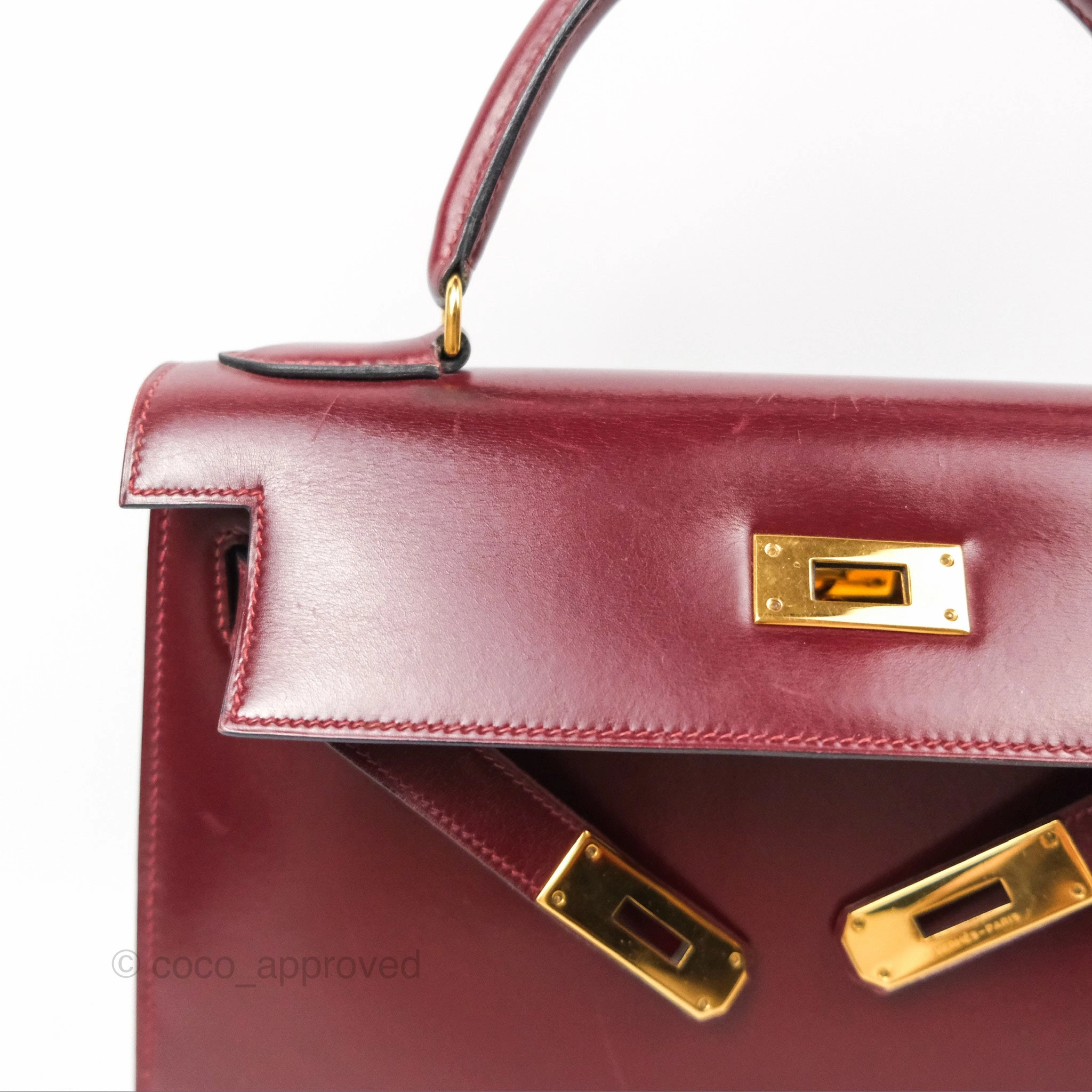 Herms Kelly Sellier 28 Box Rouge Gold Hardware