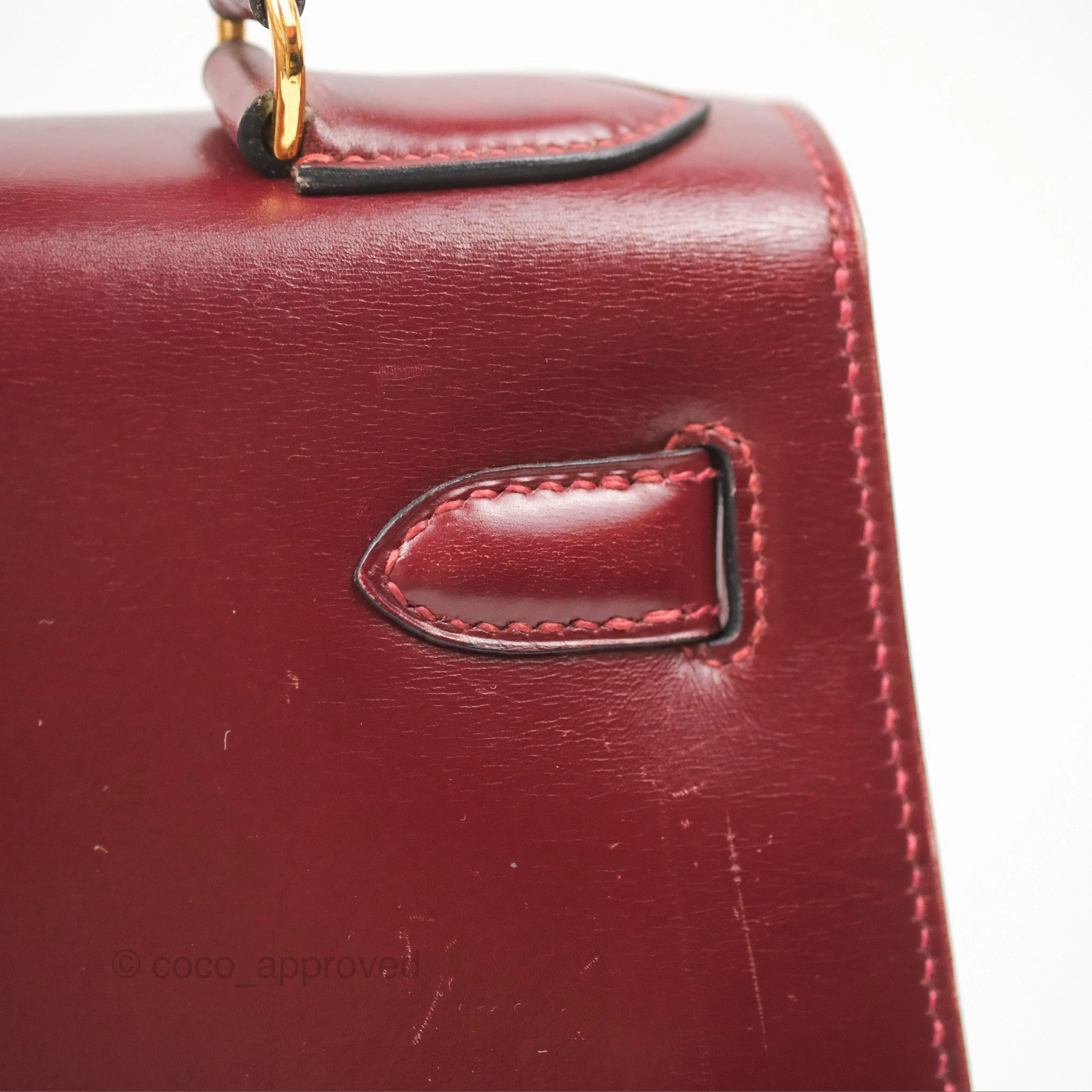 Herms Kelly Sellier 28 Box Rouge Gold Hardware