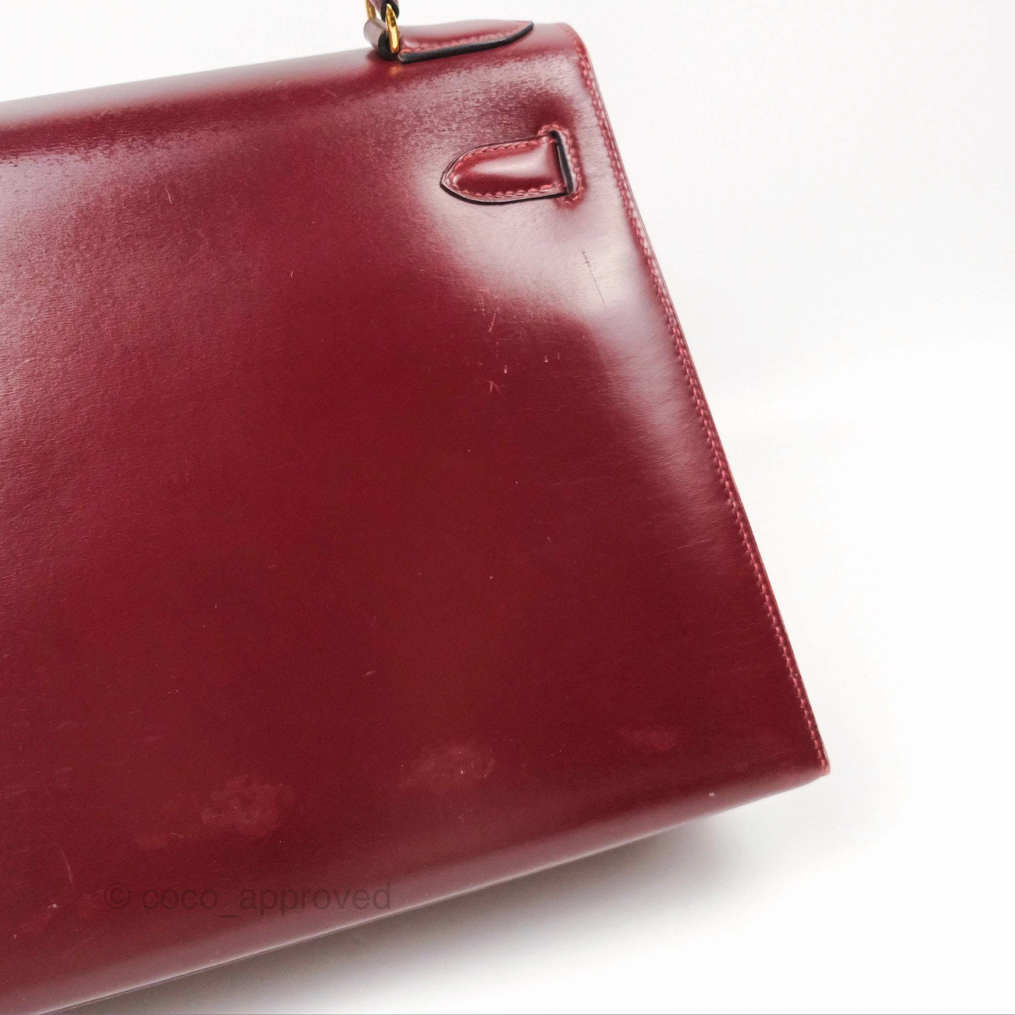 Herms Kelly Sellier 28 Box Rouge Gold Hardware