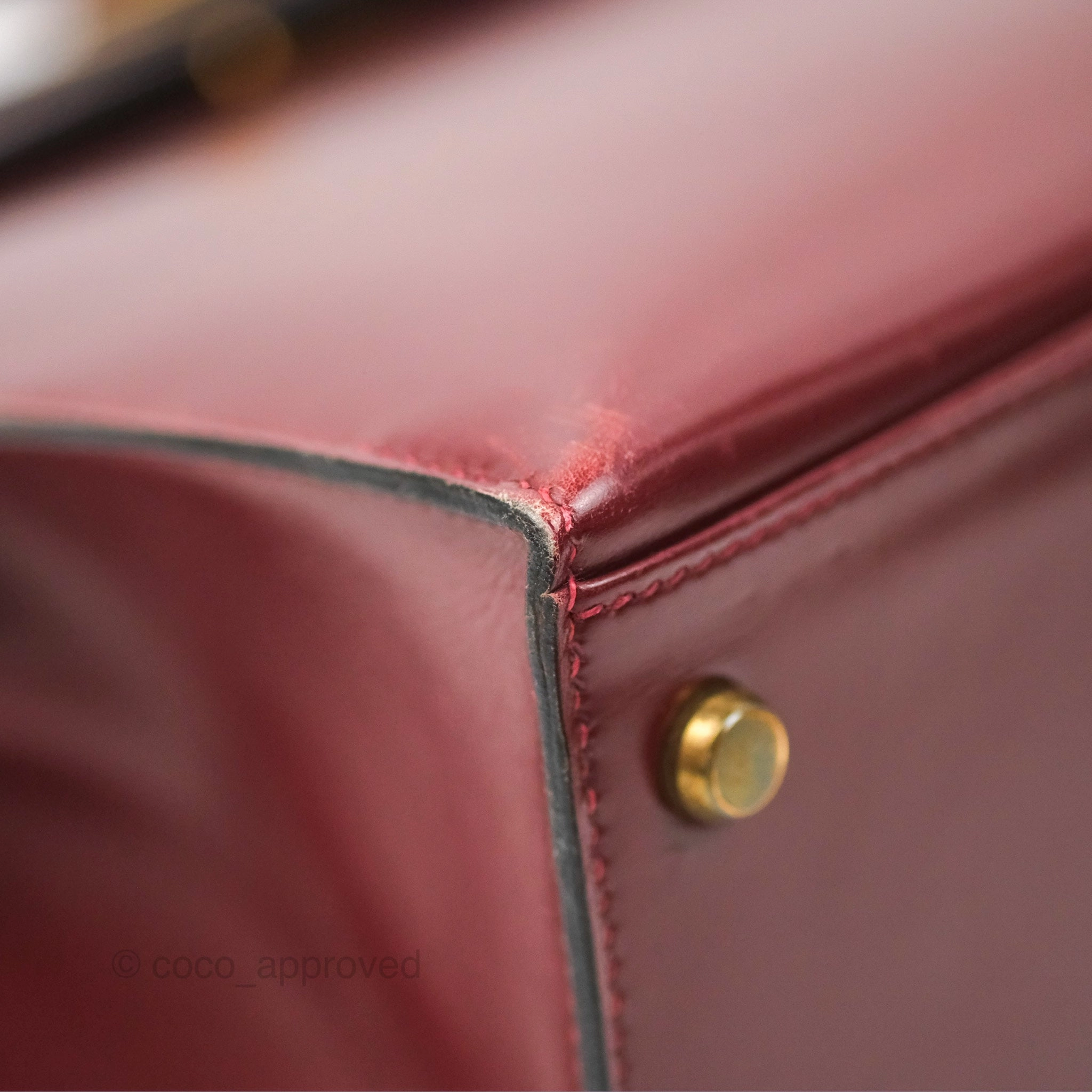 Herms Kelly Sellier 28 Box Rouge Gold Hardware