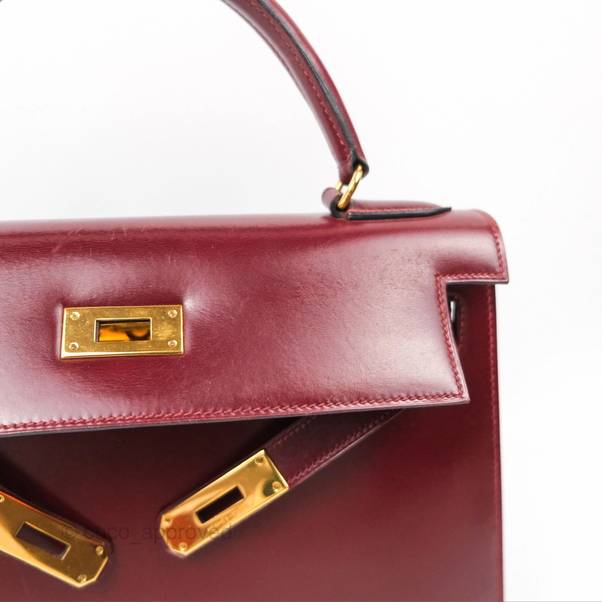 Herms Kelly Sellier 28 Box Rouge Gold Hardware