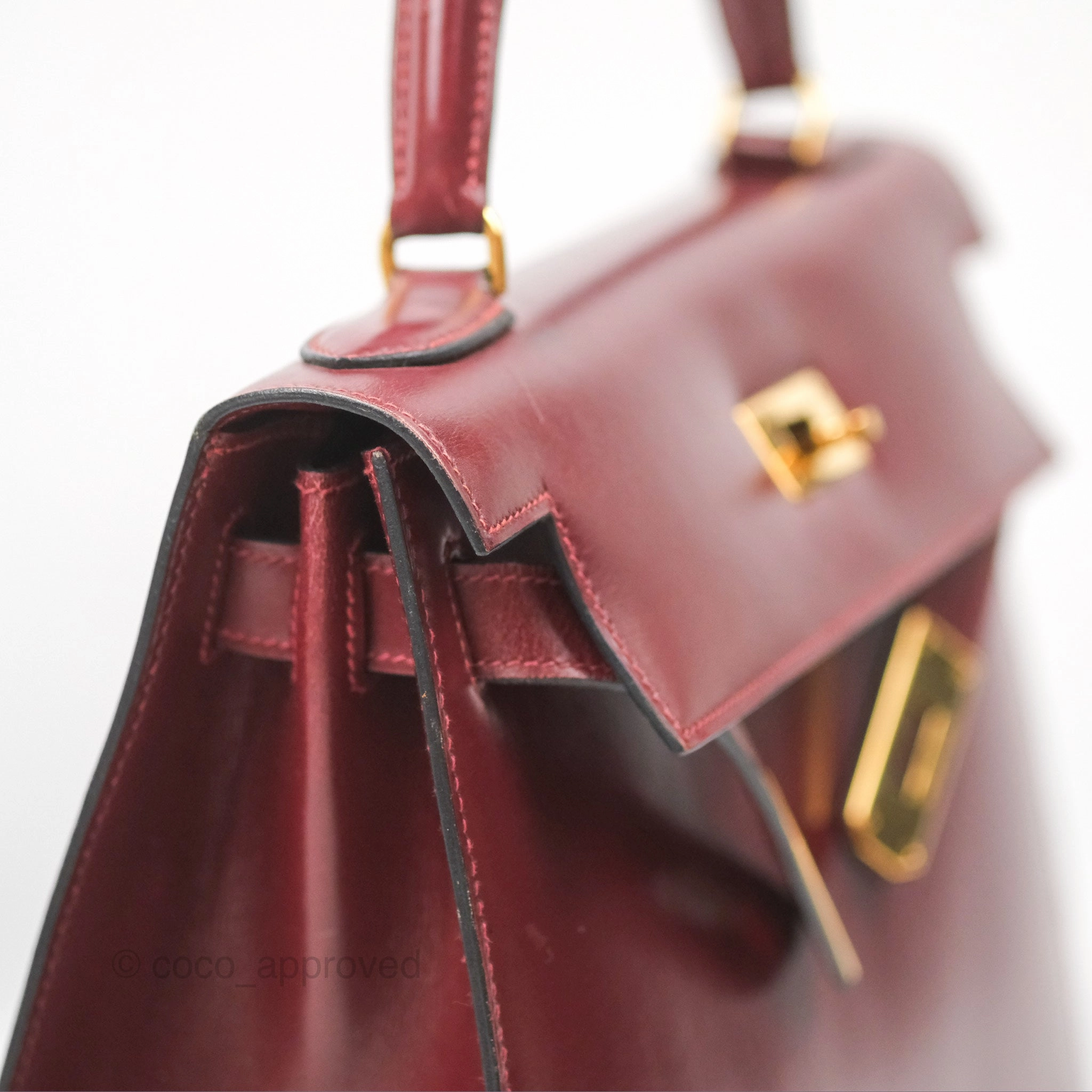 Herms Kelly Sellier 28 Box Rouge Gold Hardware
