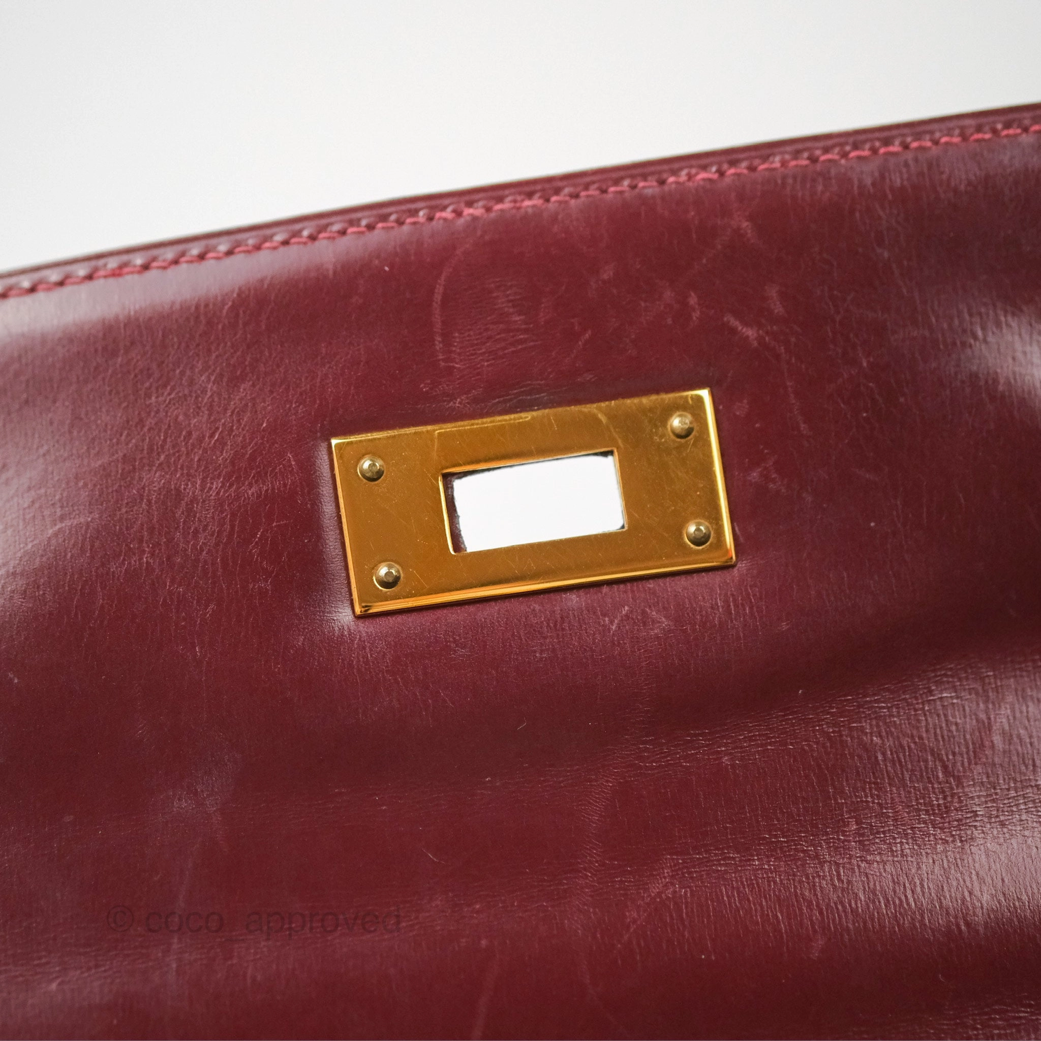 Herms Kelly Sellier 28 Box Rouge Gold Hardware