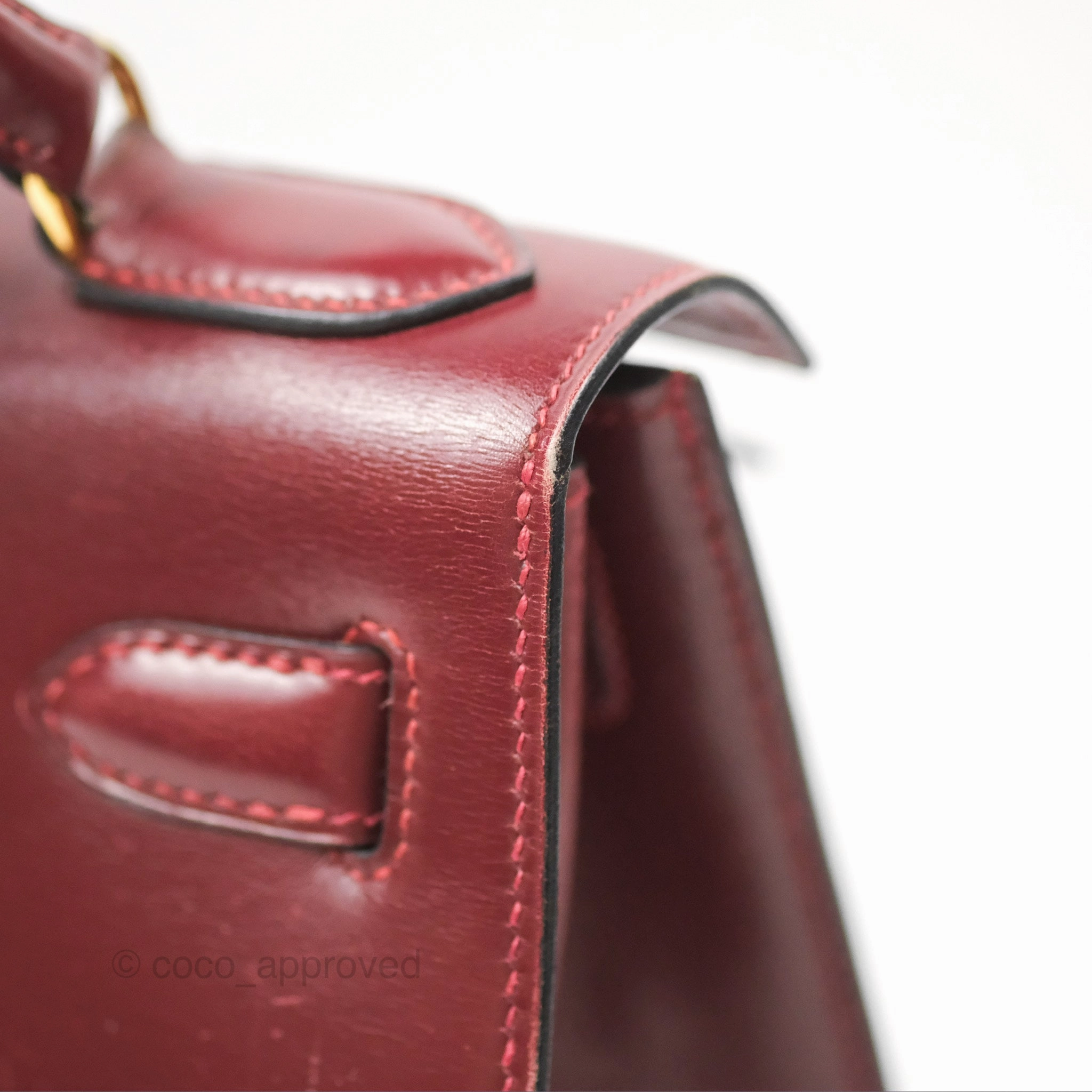 Herms Kelly Sellier 28 Box Rouge Gold Hardware