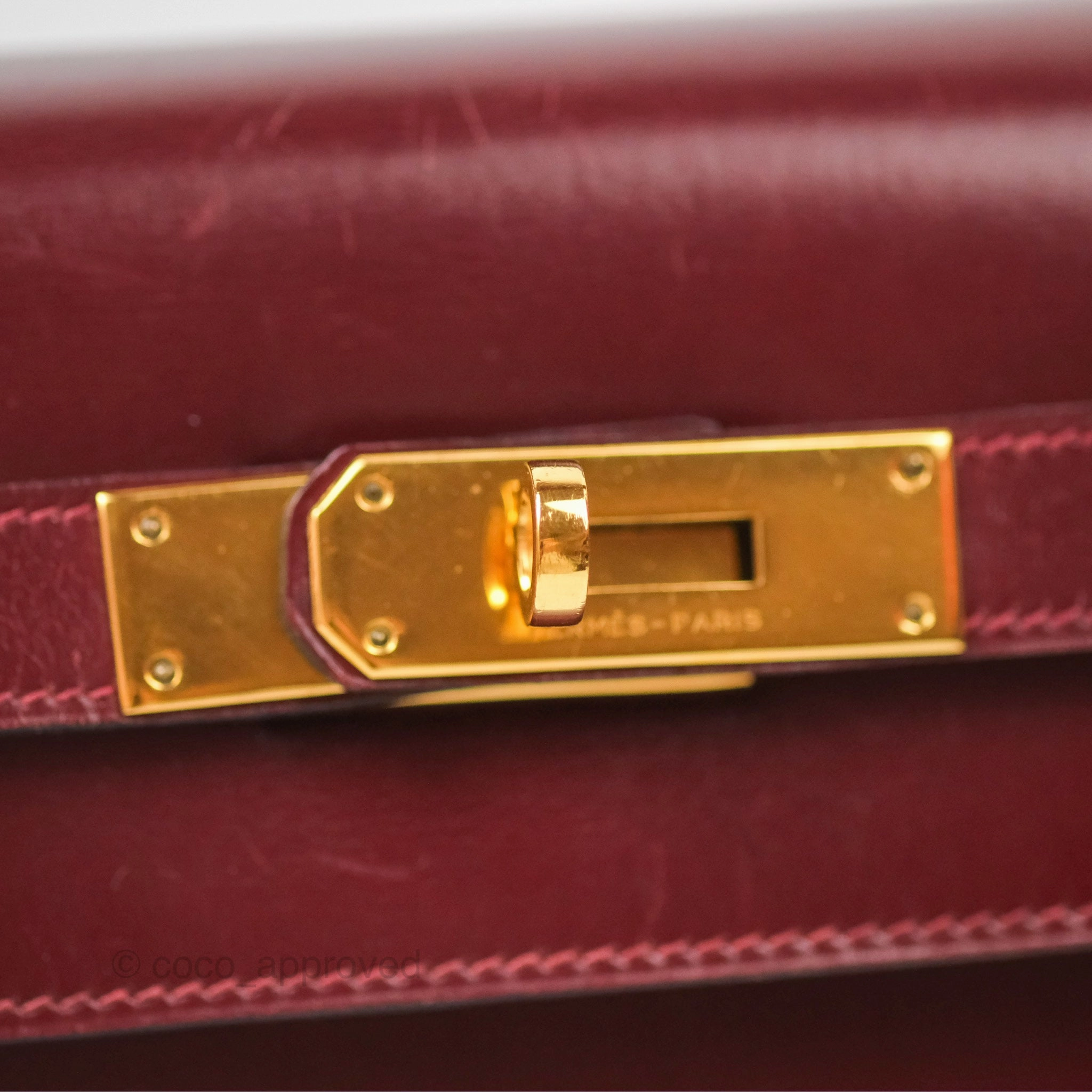 Herms Kelly Sellier 28 Box Rouge Gold Hardware