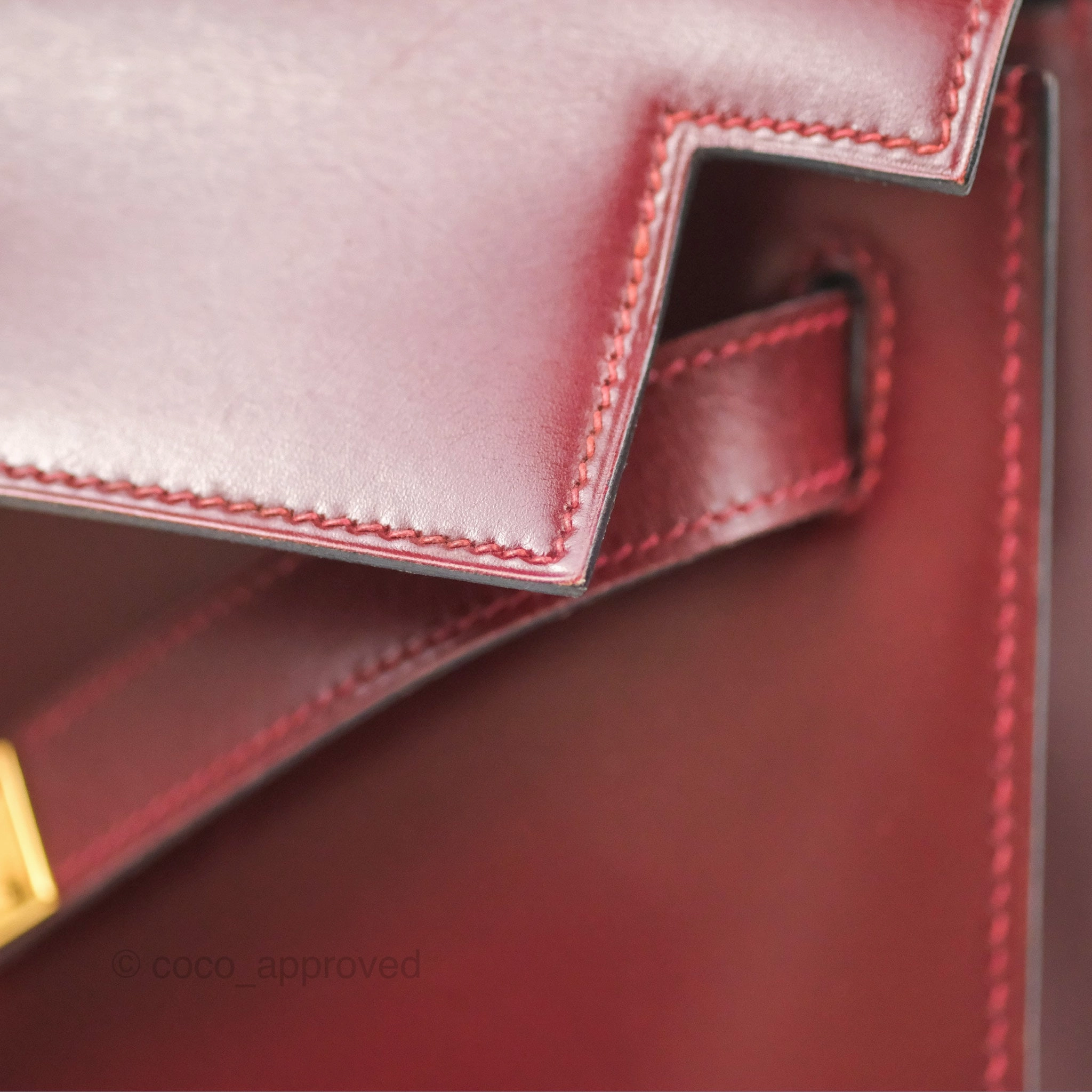 Herms Kelly Sellier 28 Box Rouge Gold Hardware