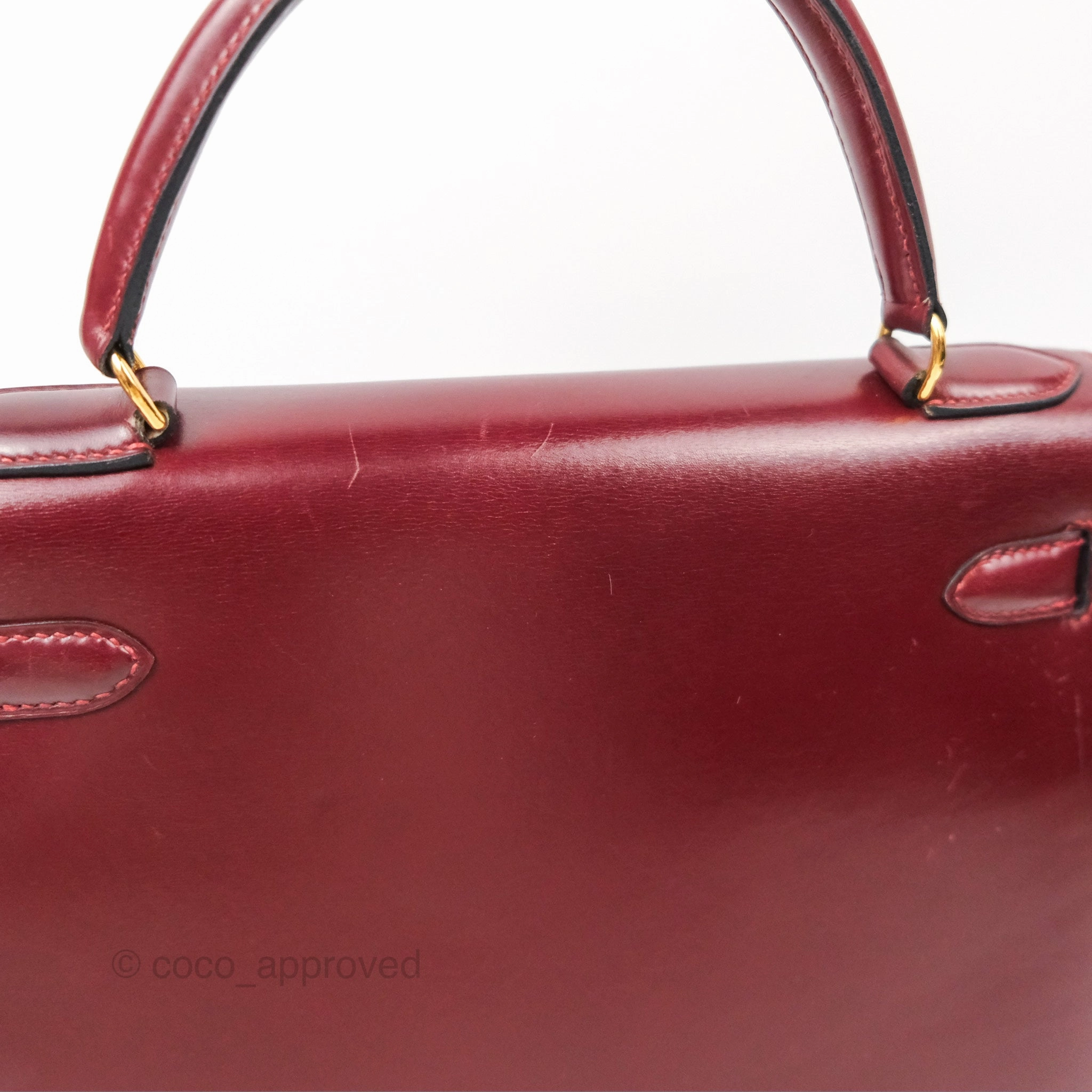 Herms Kelly Sellier 28 Box Rouge Gold Hardware