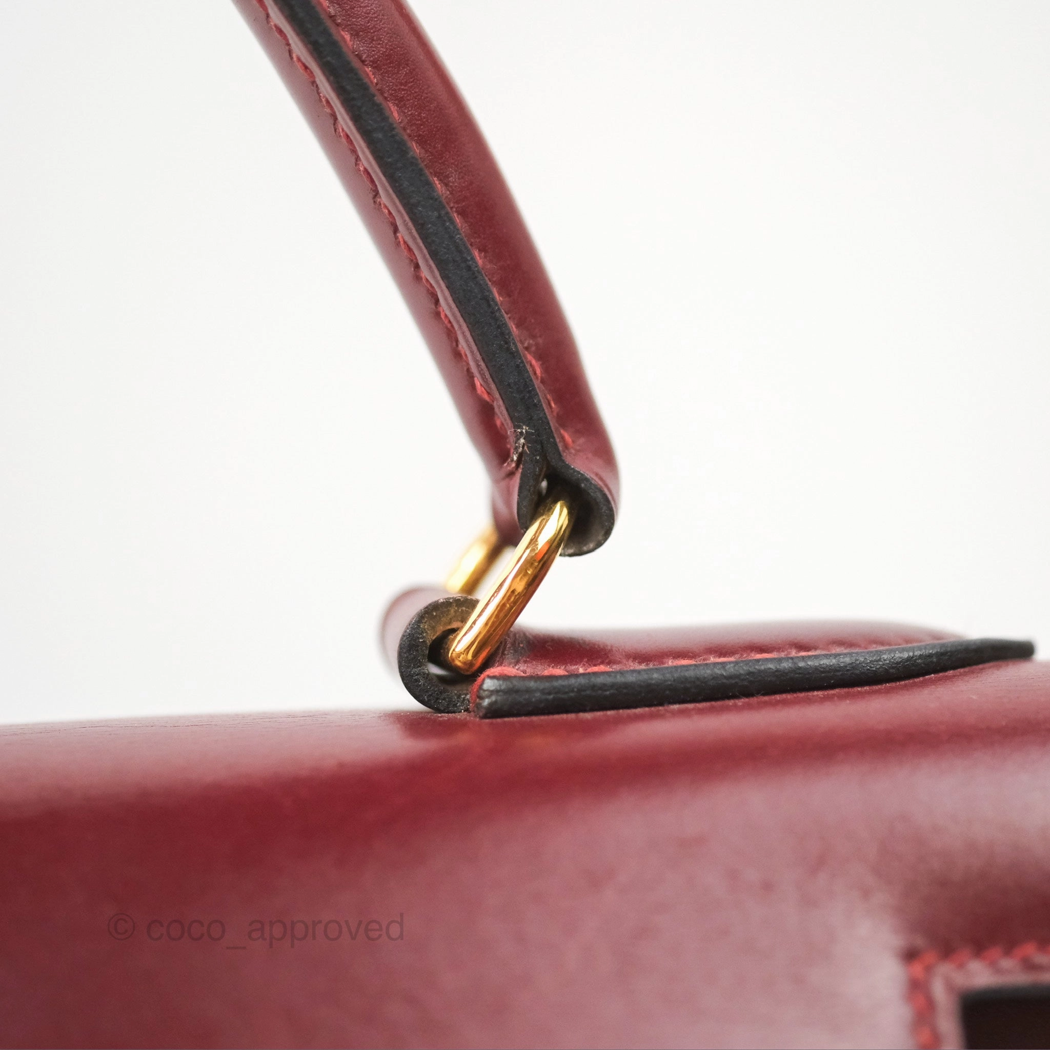 Herms Kelly Sellier 28 Box Rouge Gold Hardware