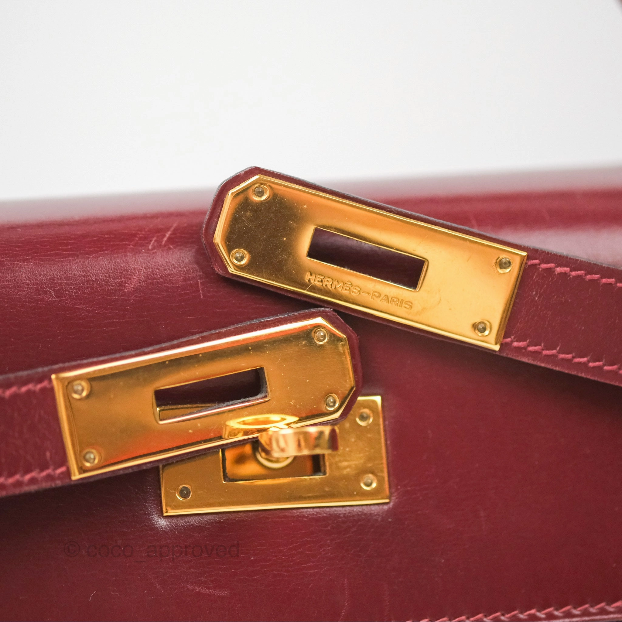 Herms Kelly Sellier 28 Box Rouge Gold Hardware