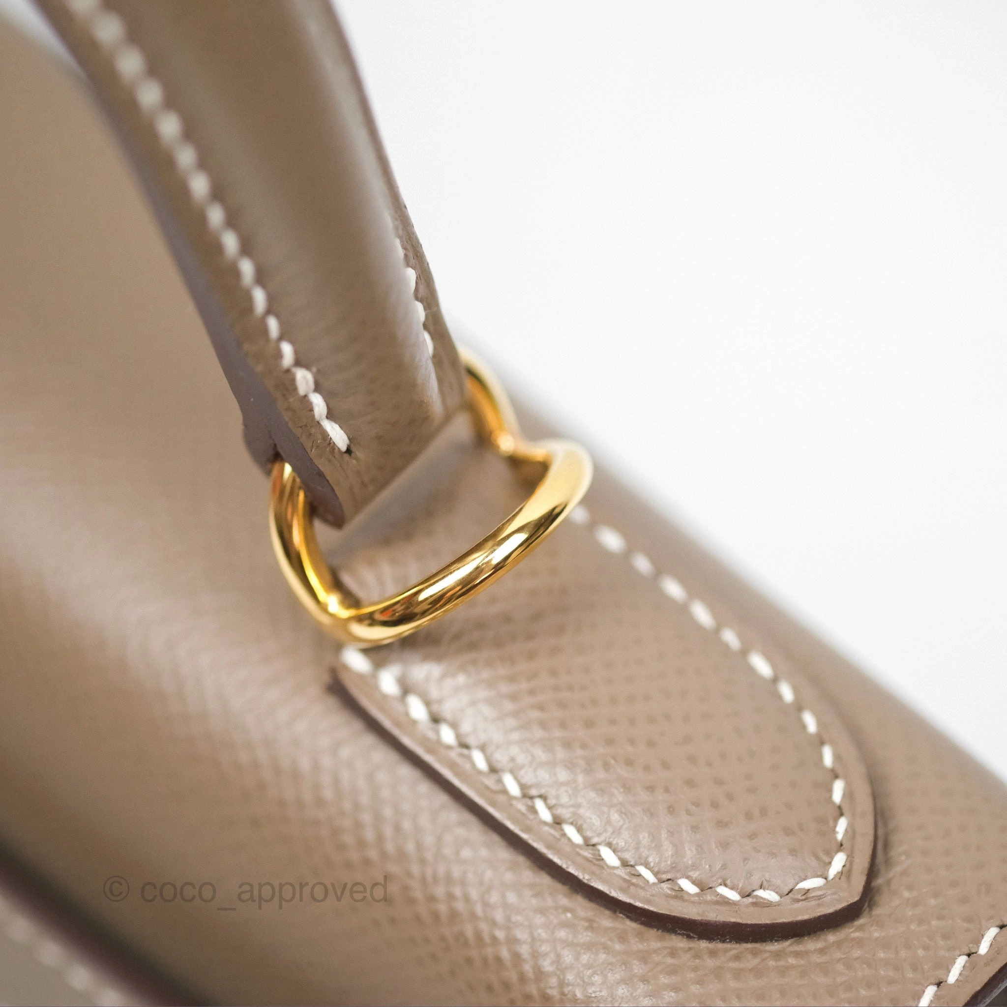 Herms Kelly Sellier 28 Etoupe 18 Epsom Gold Hardware