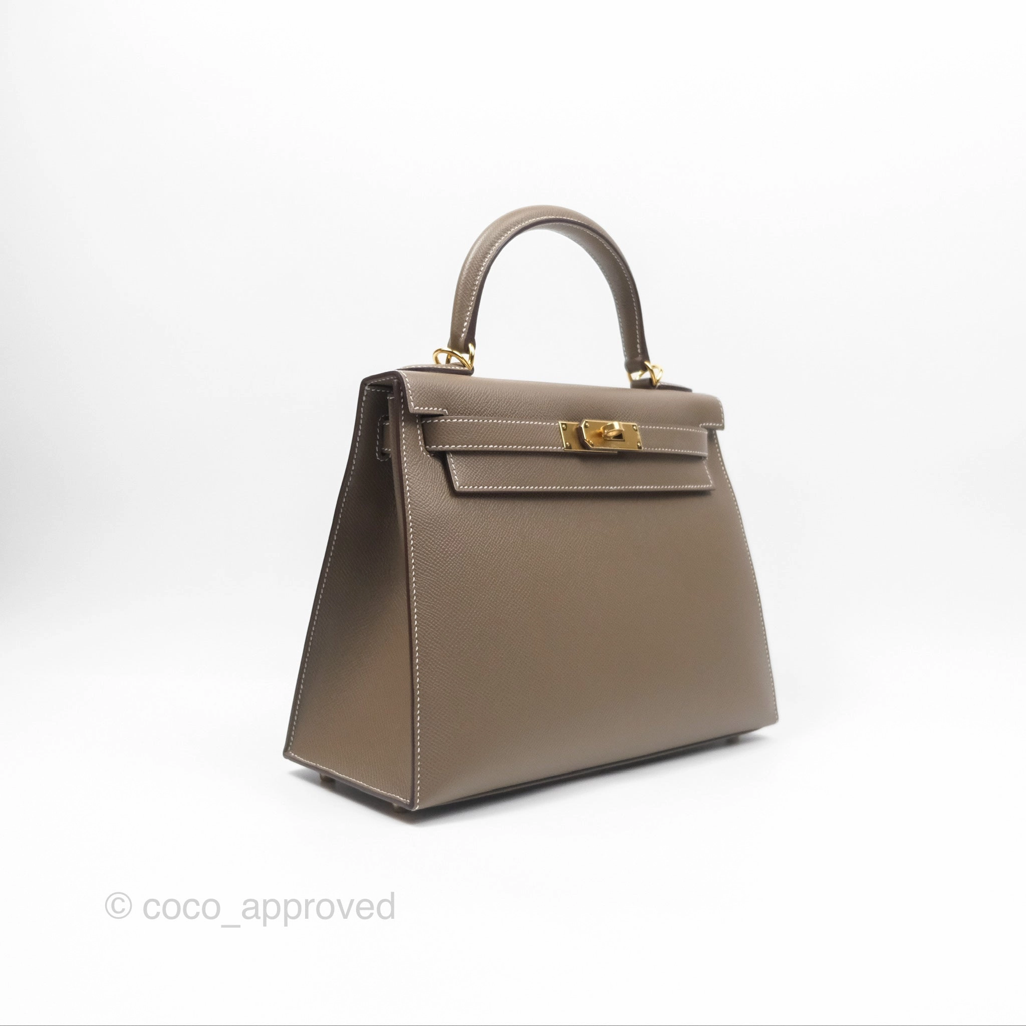 Herms Kelly Sellier 28 Etoupe 18 Epsom Gold Hardware