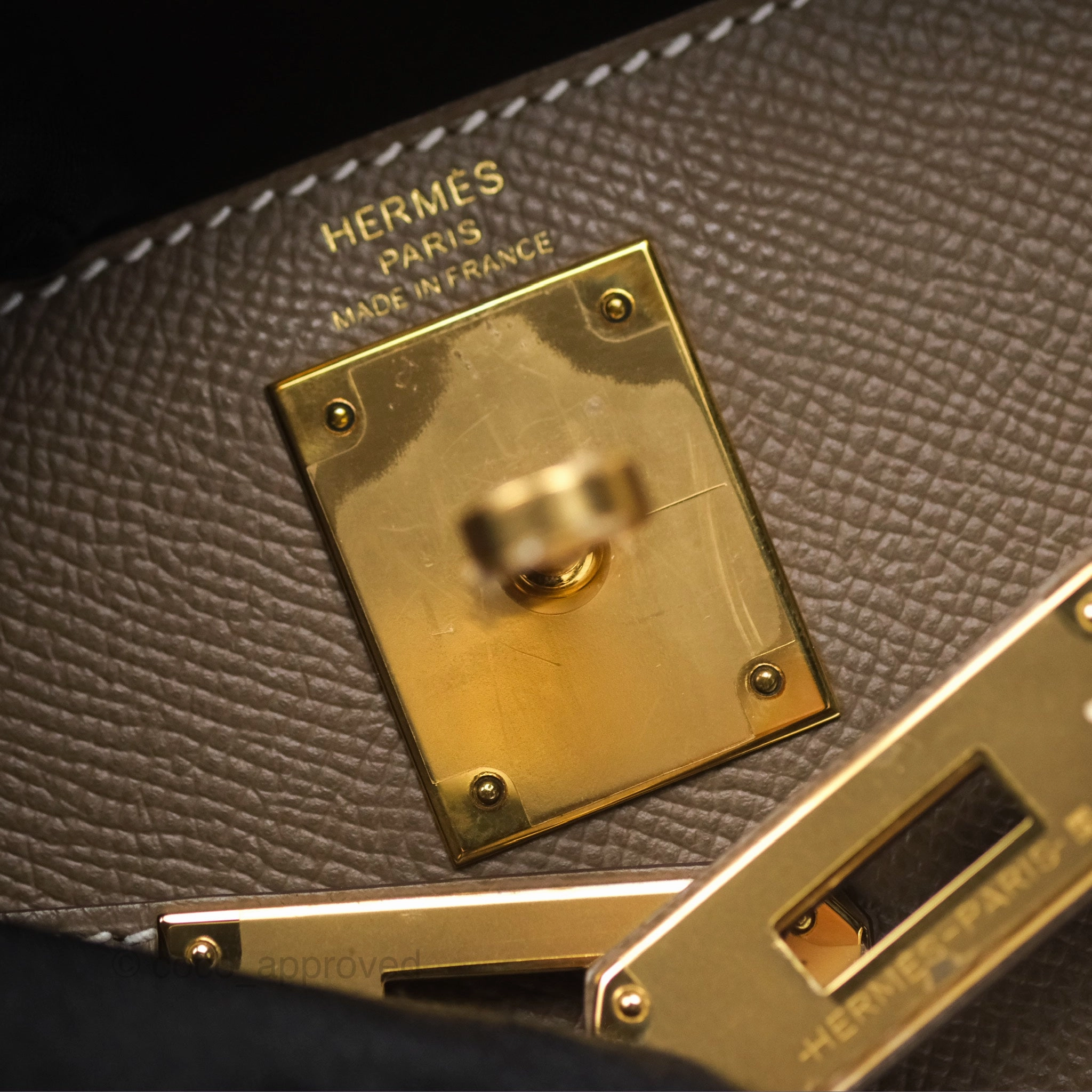 Herms Kelly Sellier 28 Etoupe 18 Epsom Gold Hardware