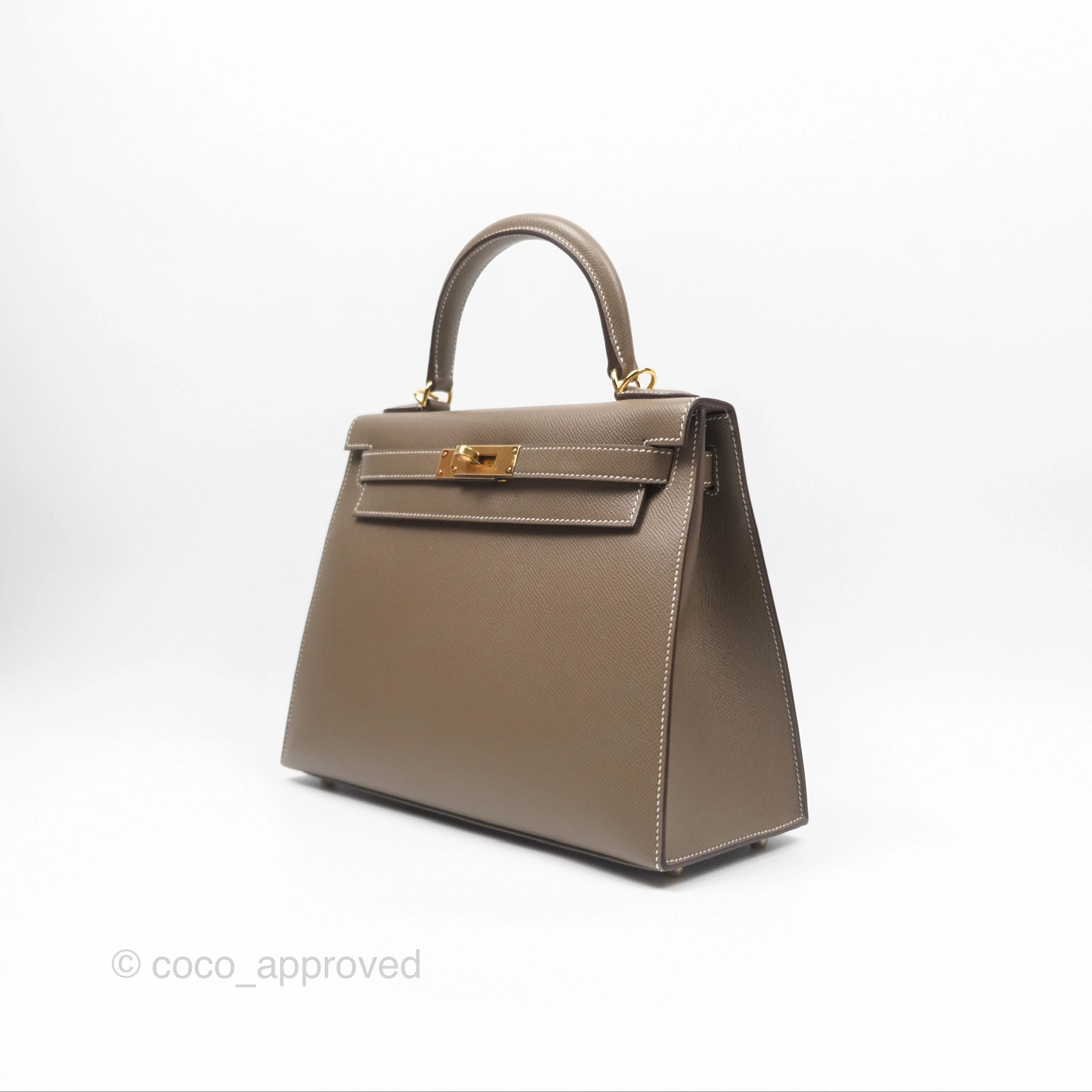 Herms Kelly Sellier 28 Etoupe 18 Epsom Gold Hardware